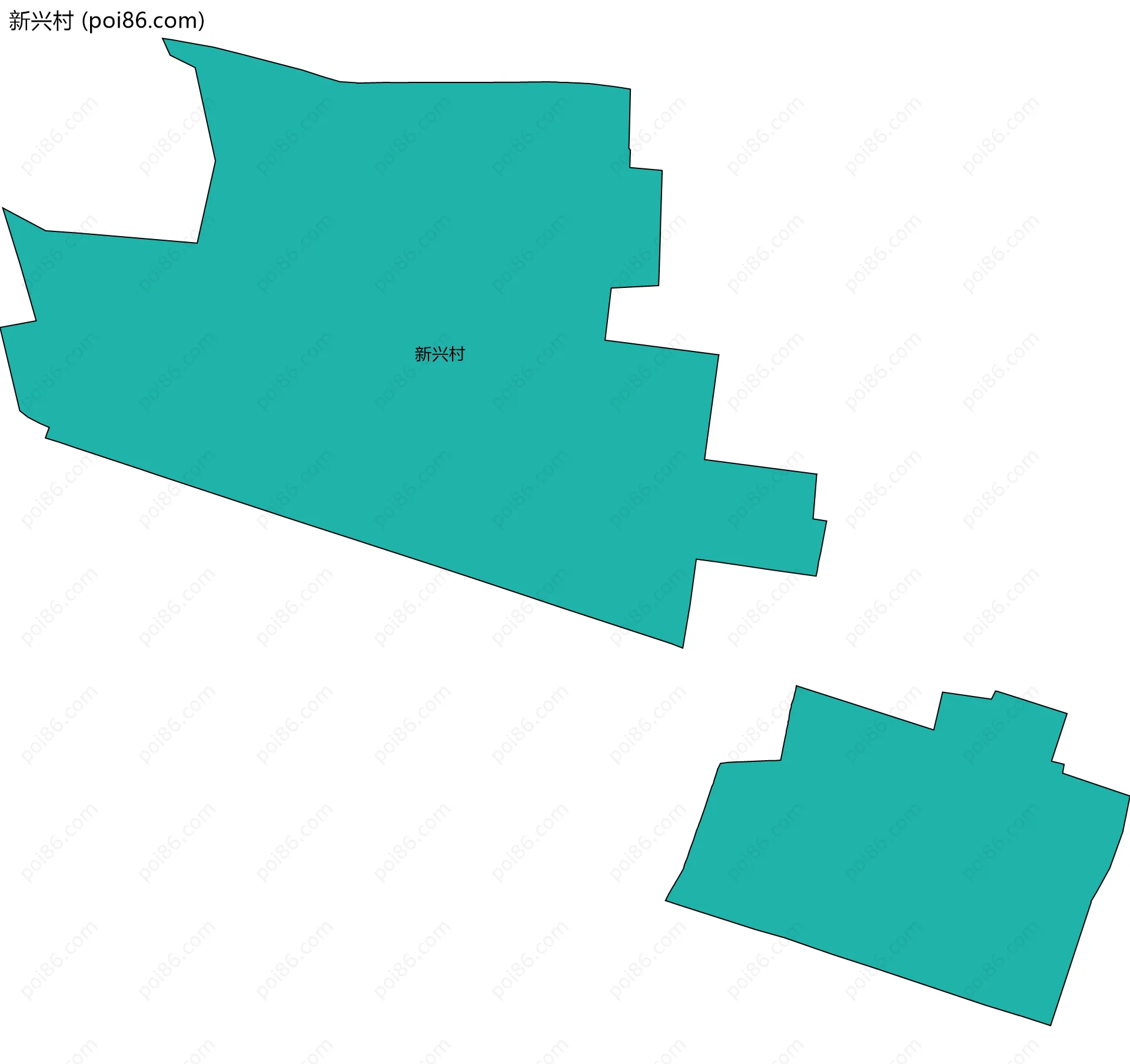 新兴村边界地图