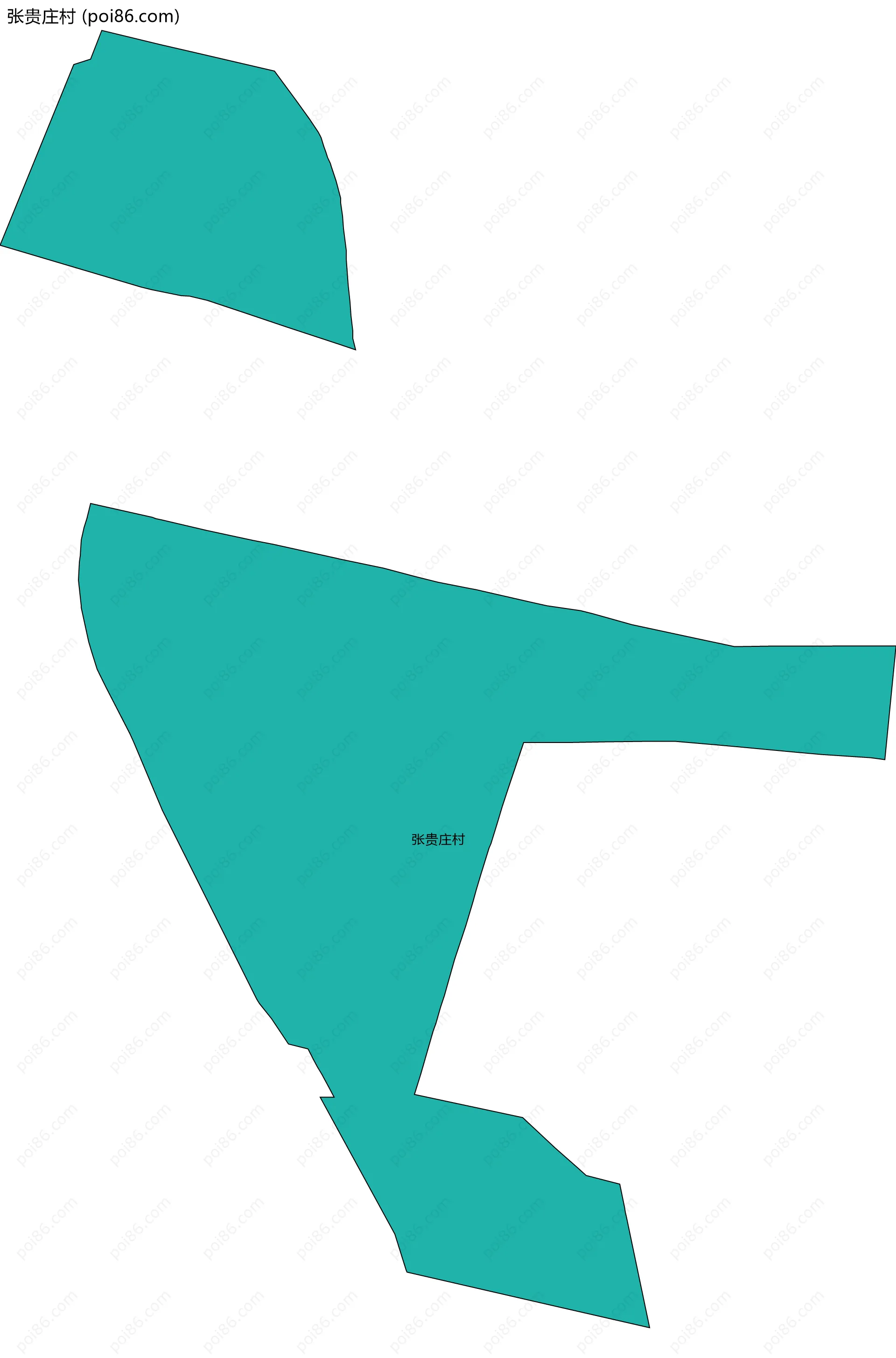 张贵庄村边界地图