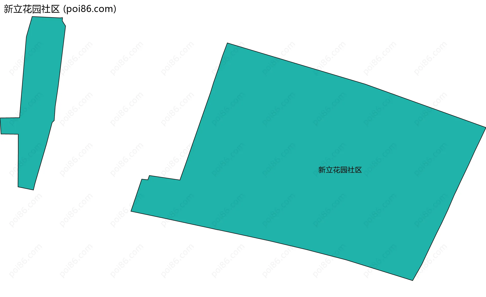 新立花园社区边界地图