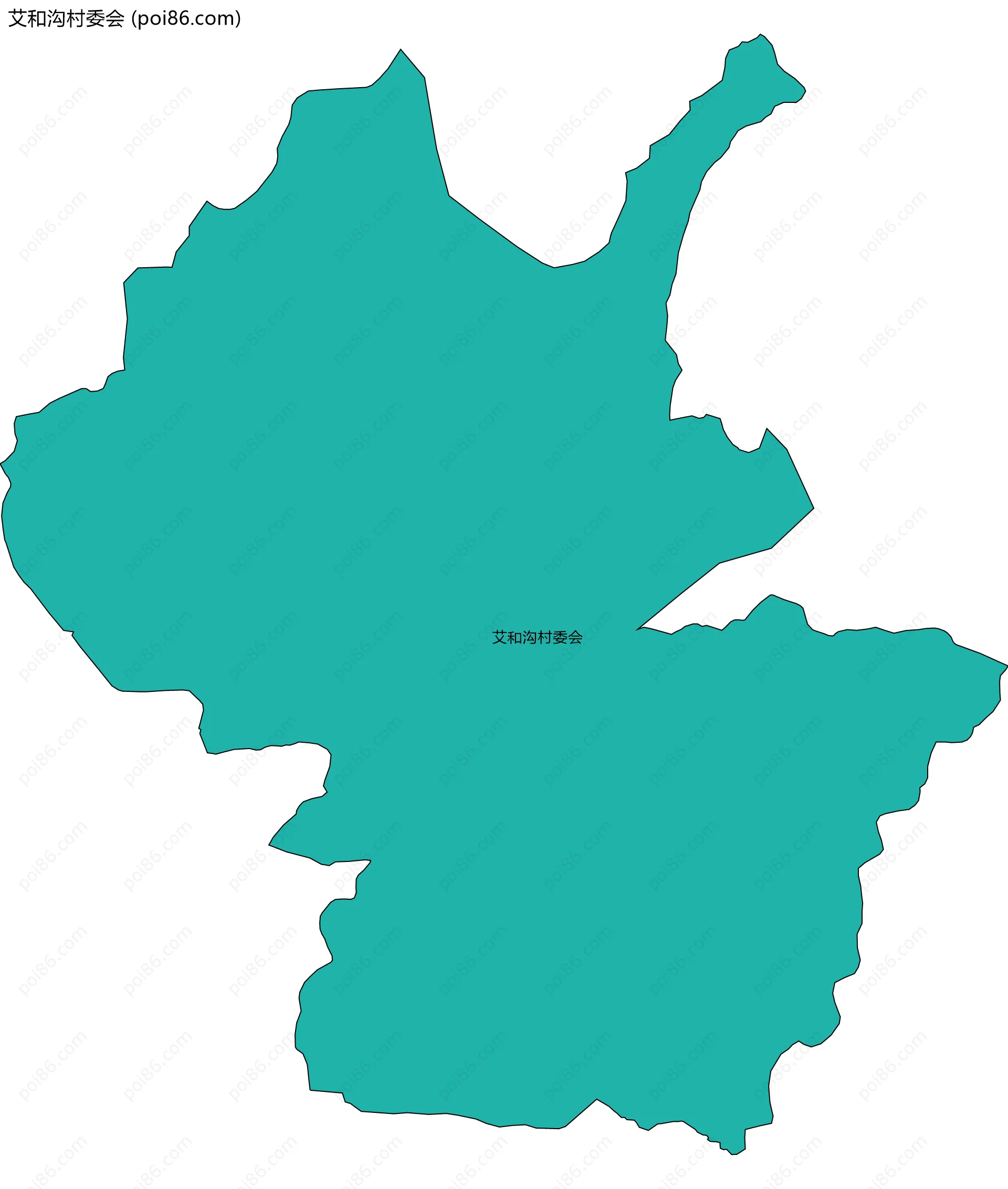 艾和沟村委会边界地图