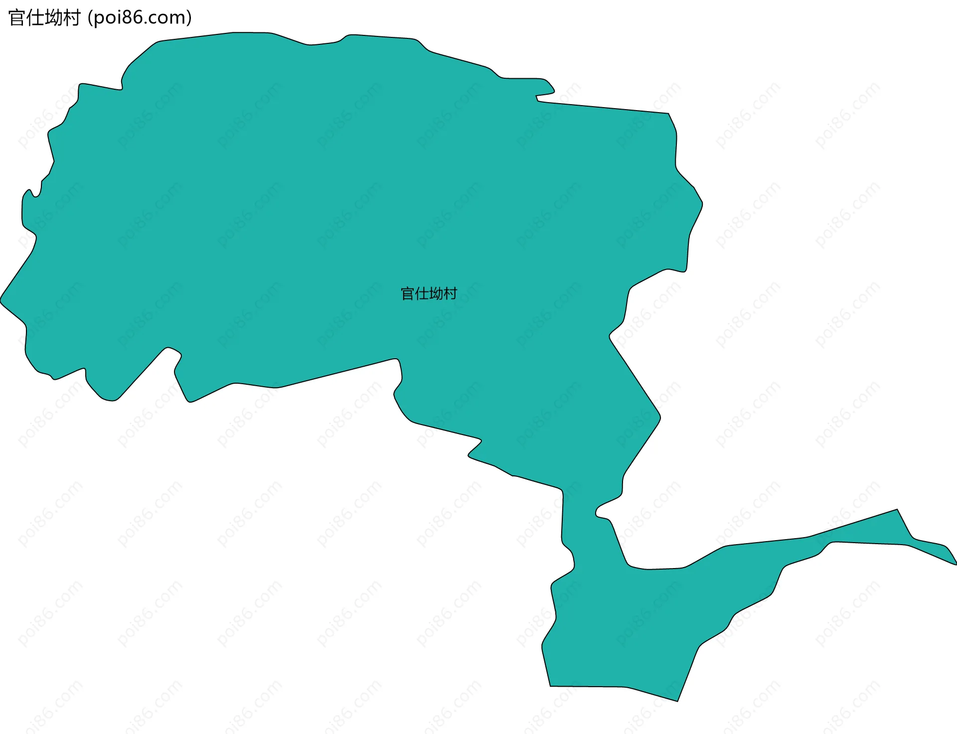 官仕坳村边界地图