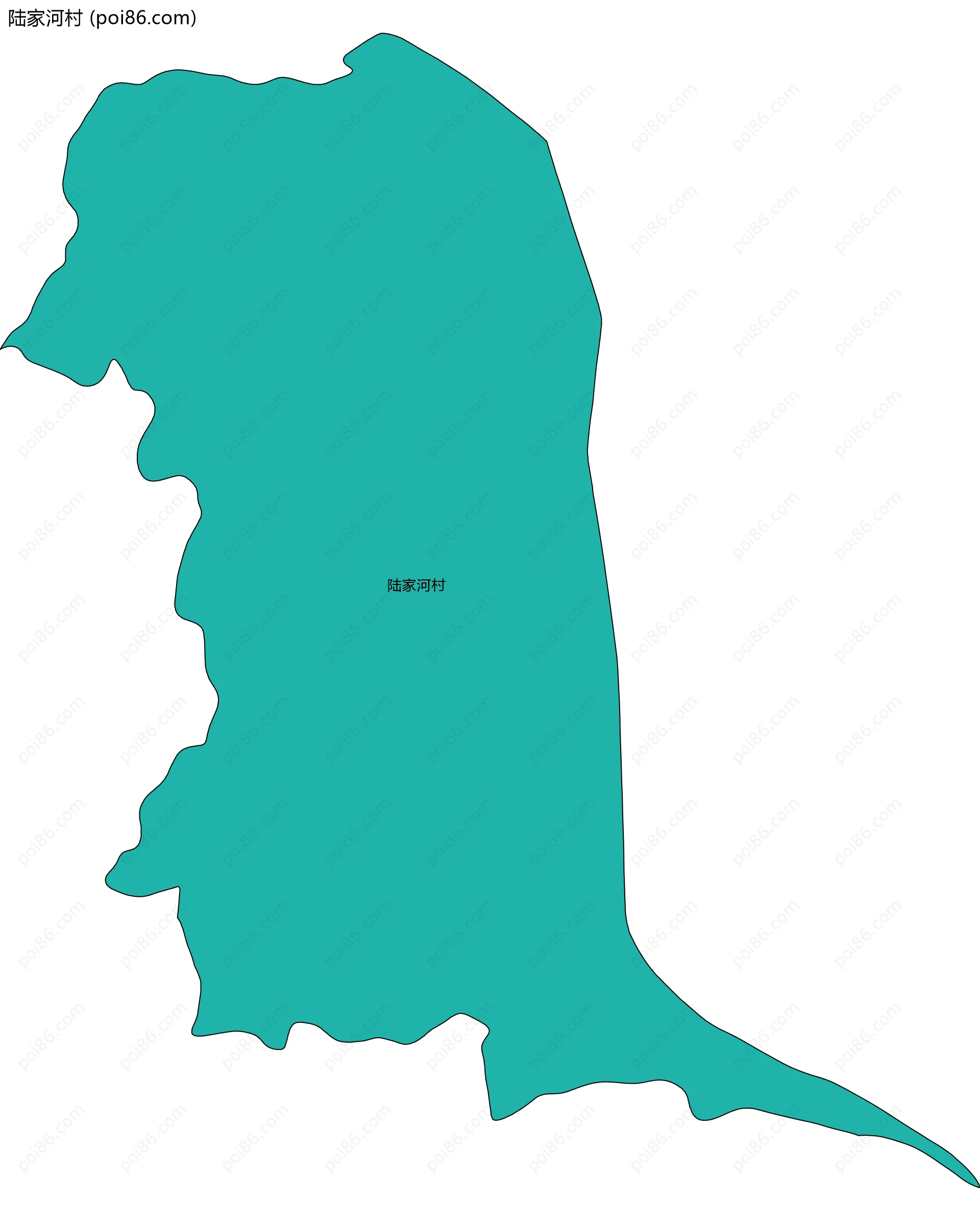 陆家河村边界地图