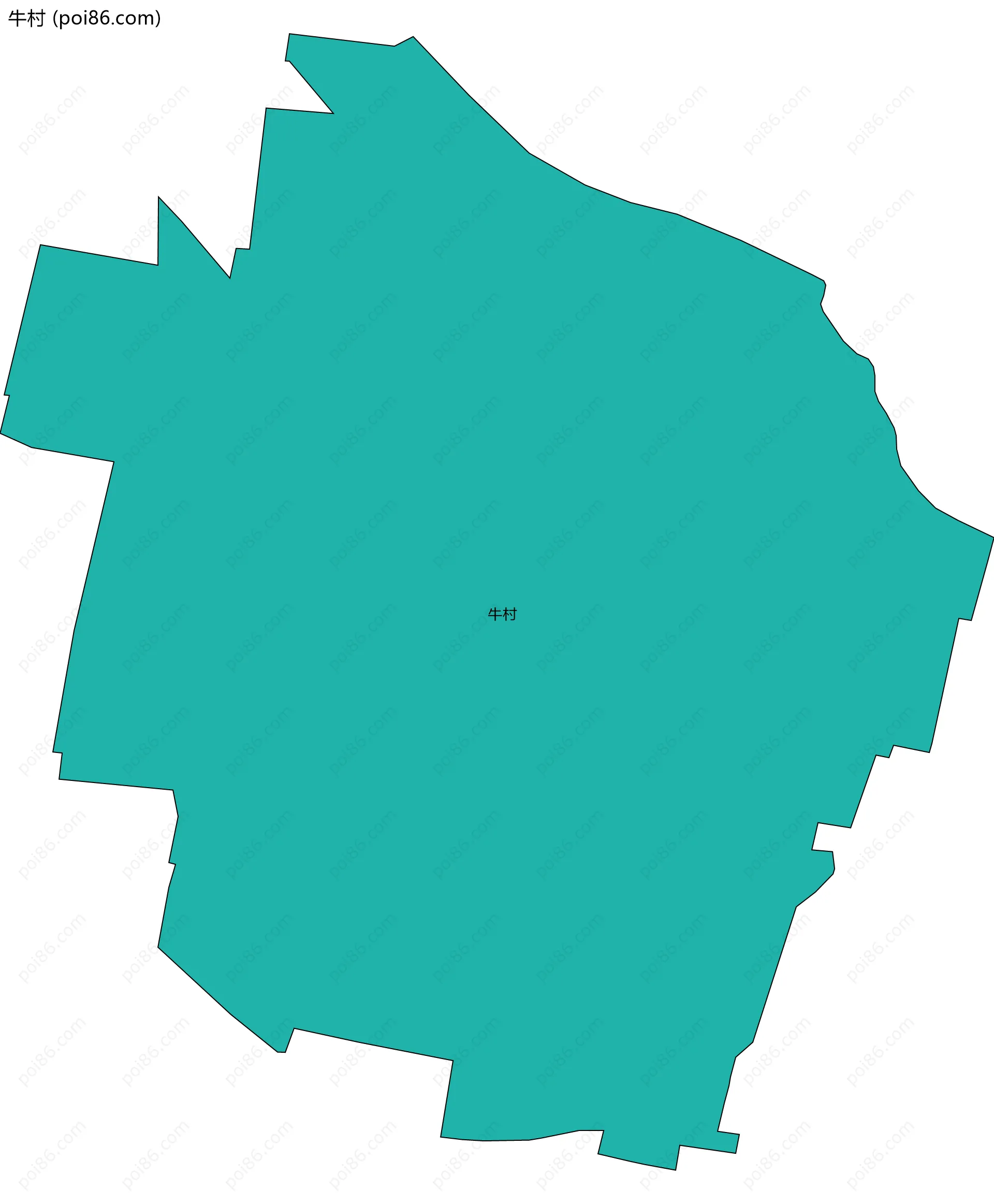 牛村边界地图