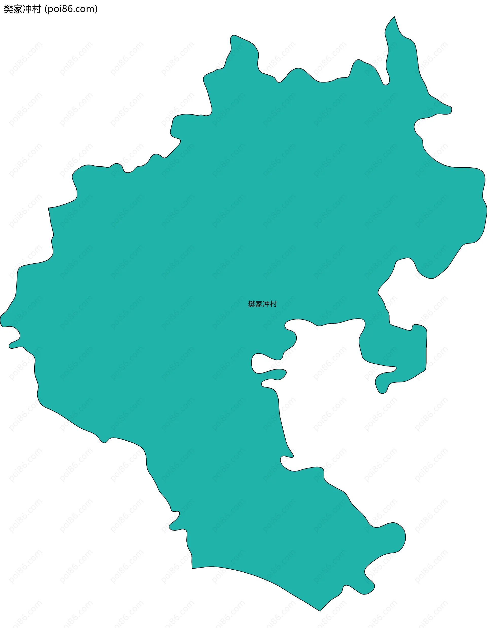 樊家冲村边界地图