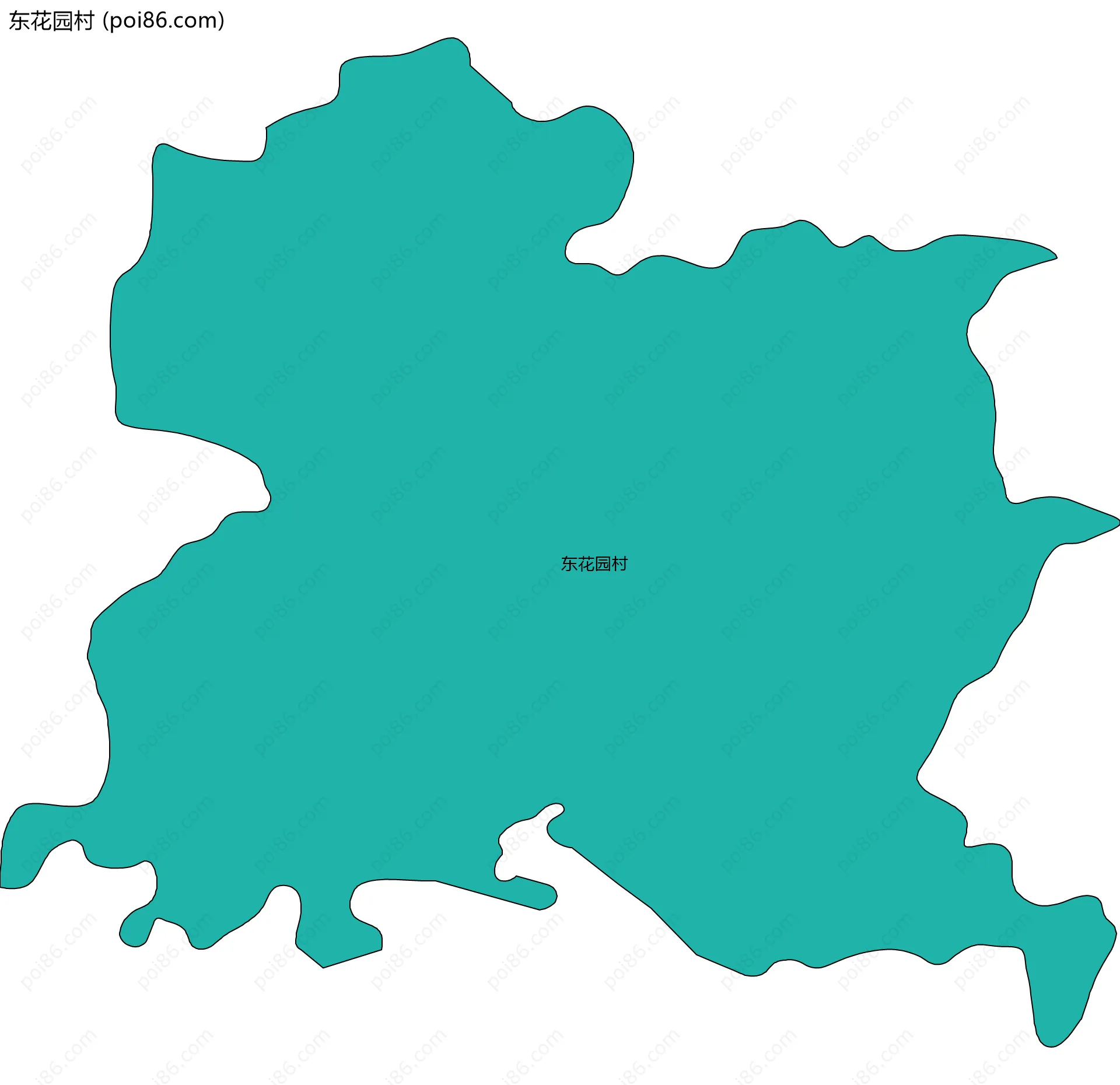 东花园村边界地图