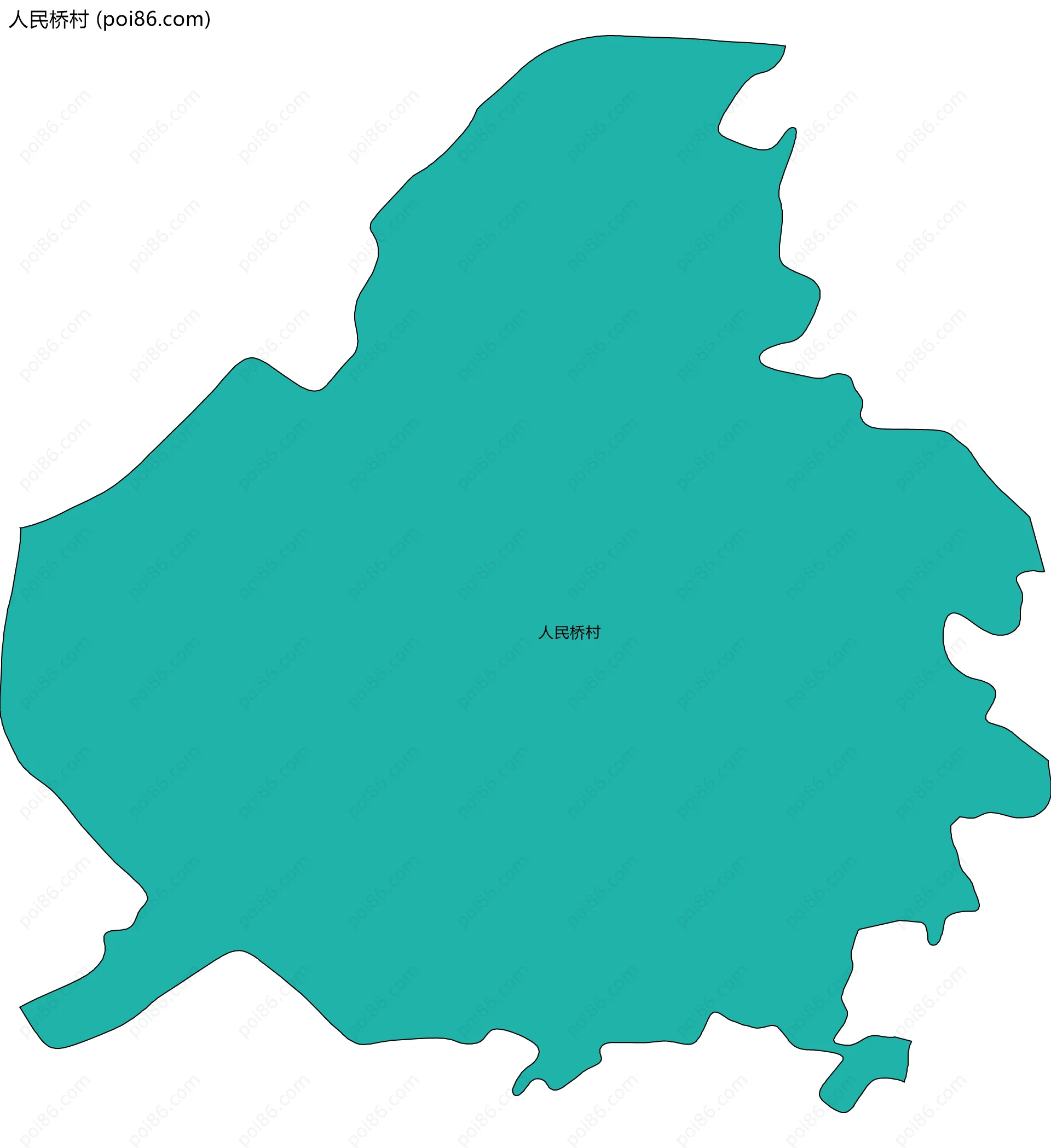 人民桥村边界地图