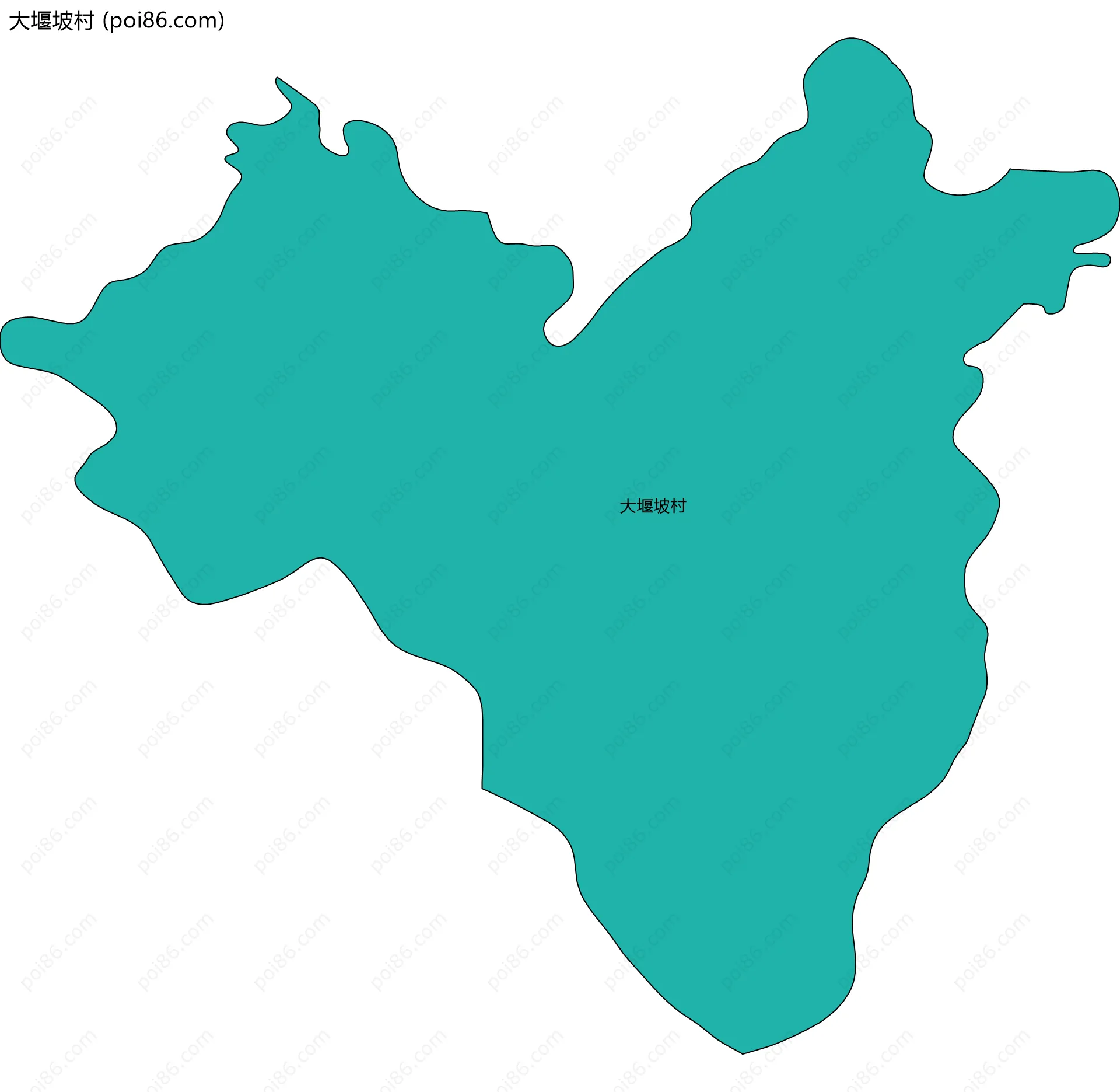 大堰坡村边界地图