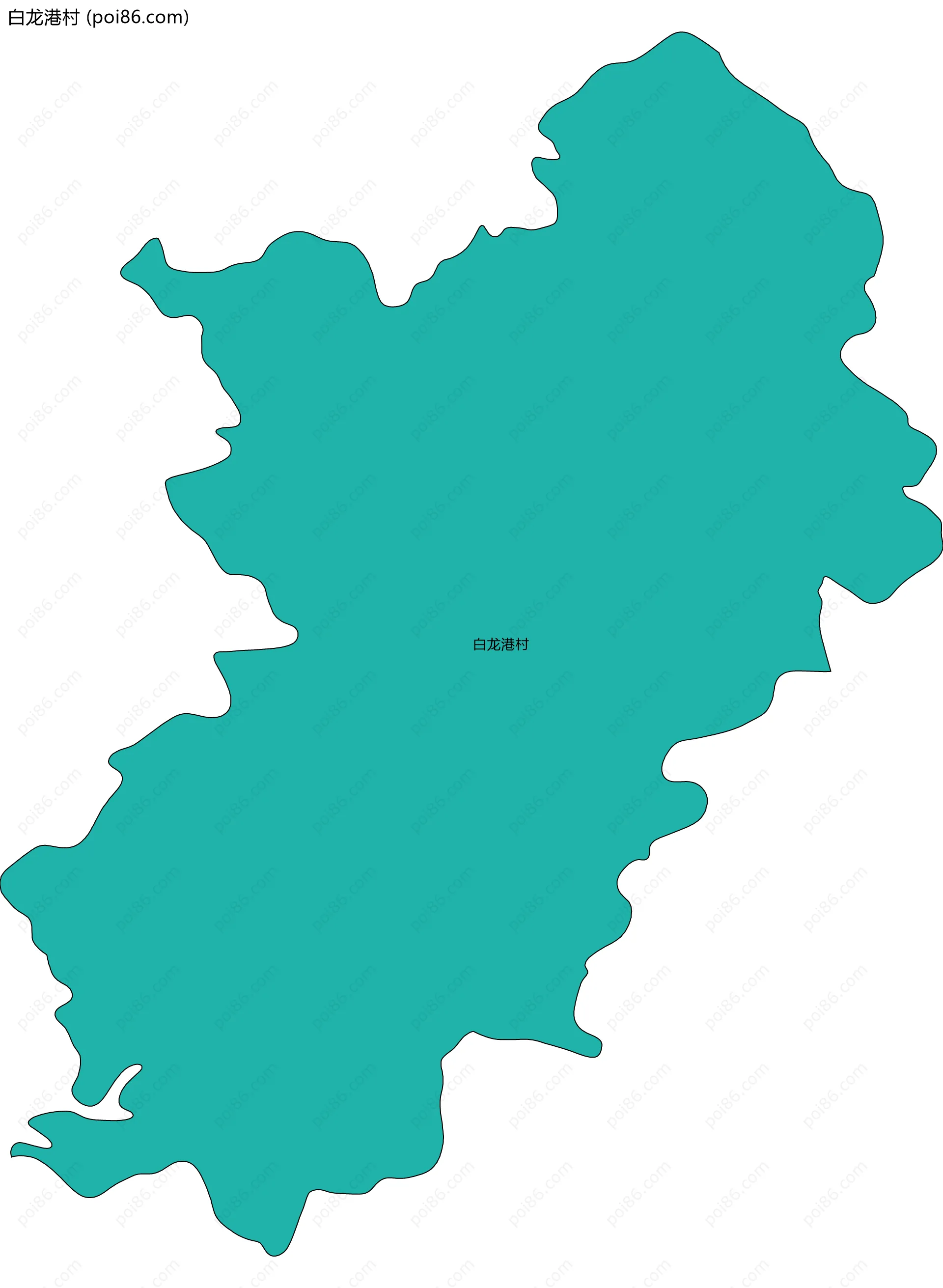 白龙港村边界地图