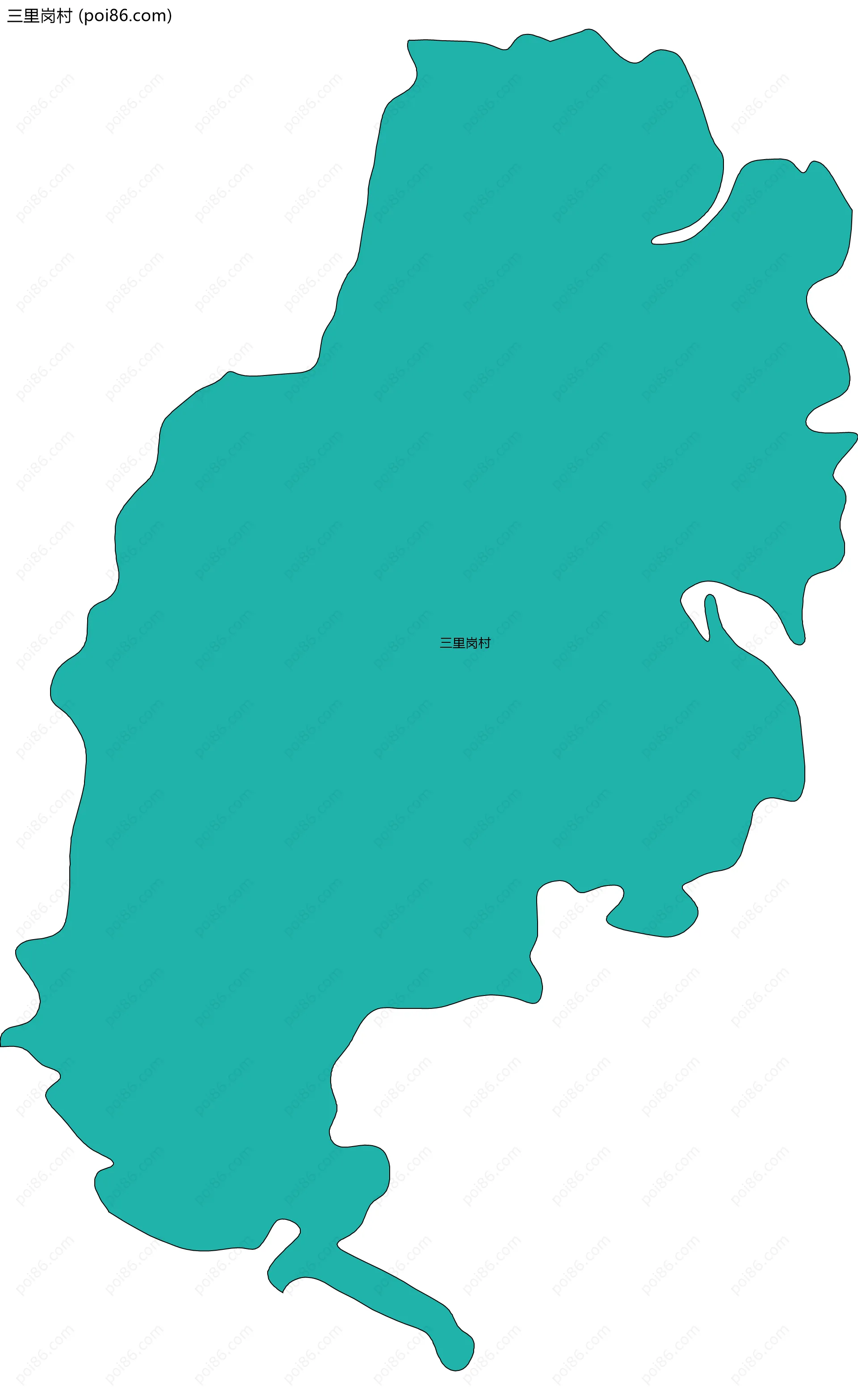 三里岗村边界地图