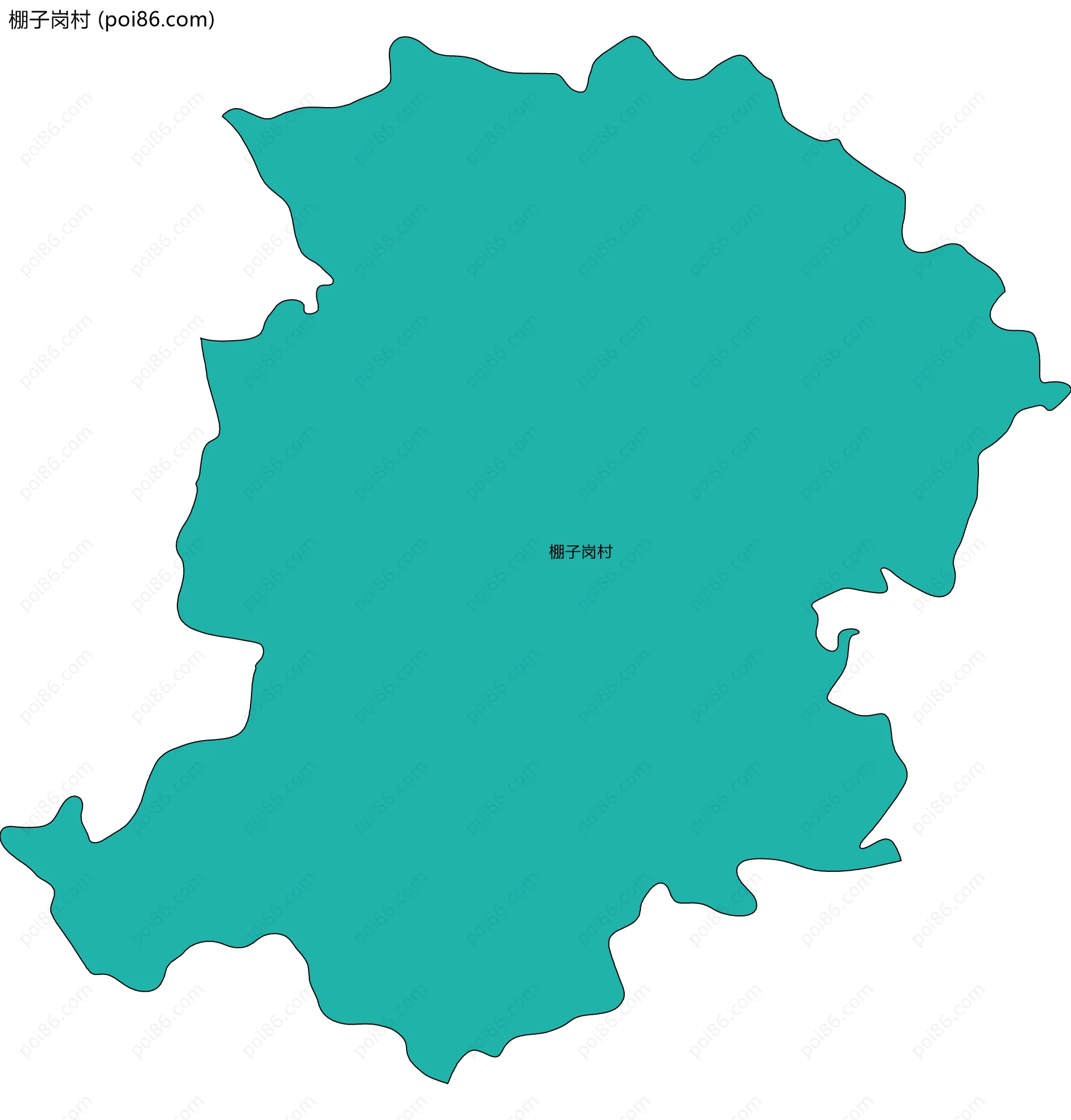 棚子岗村边界地图