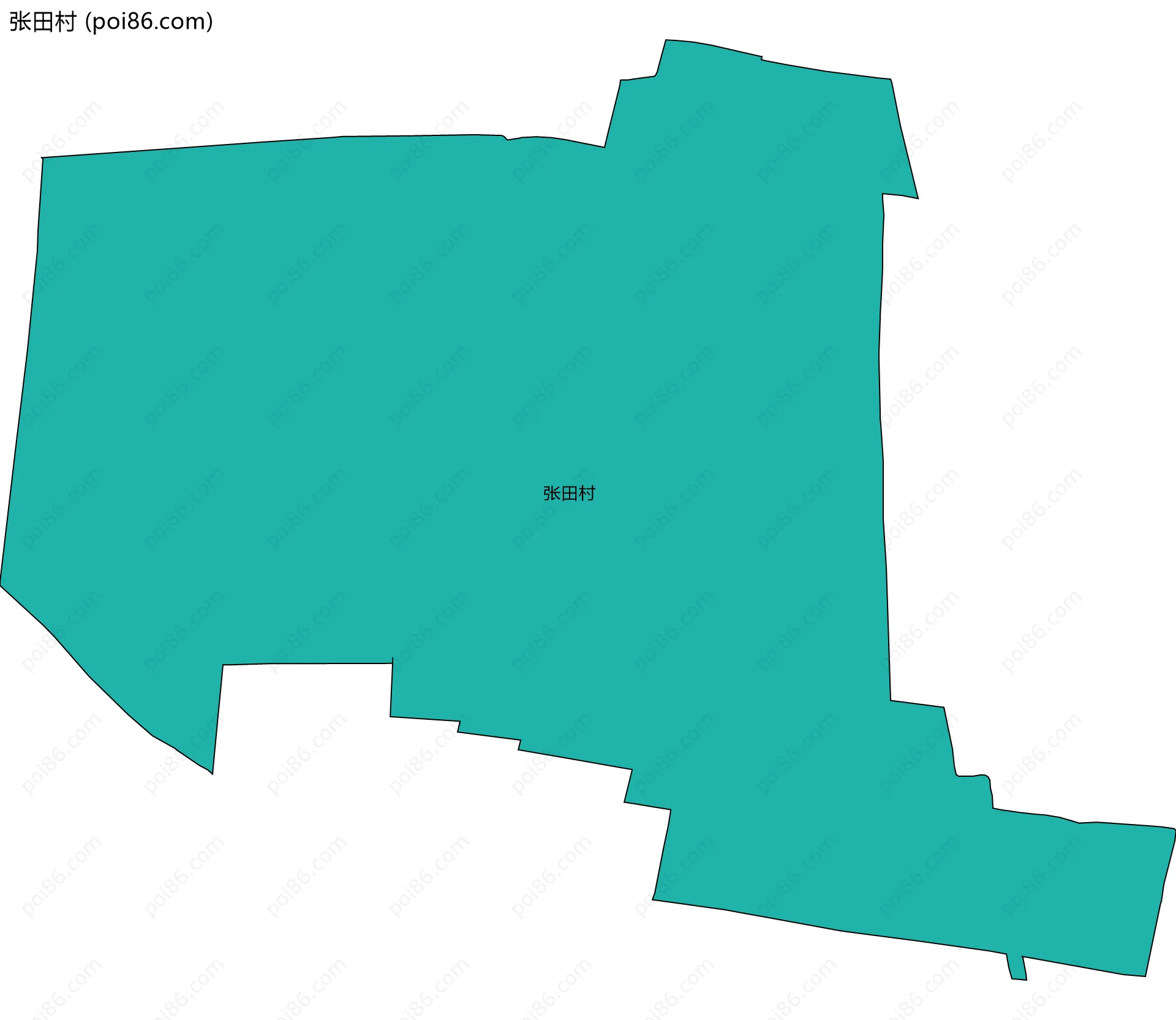 张田村边界地图