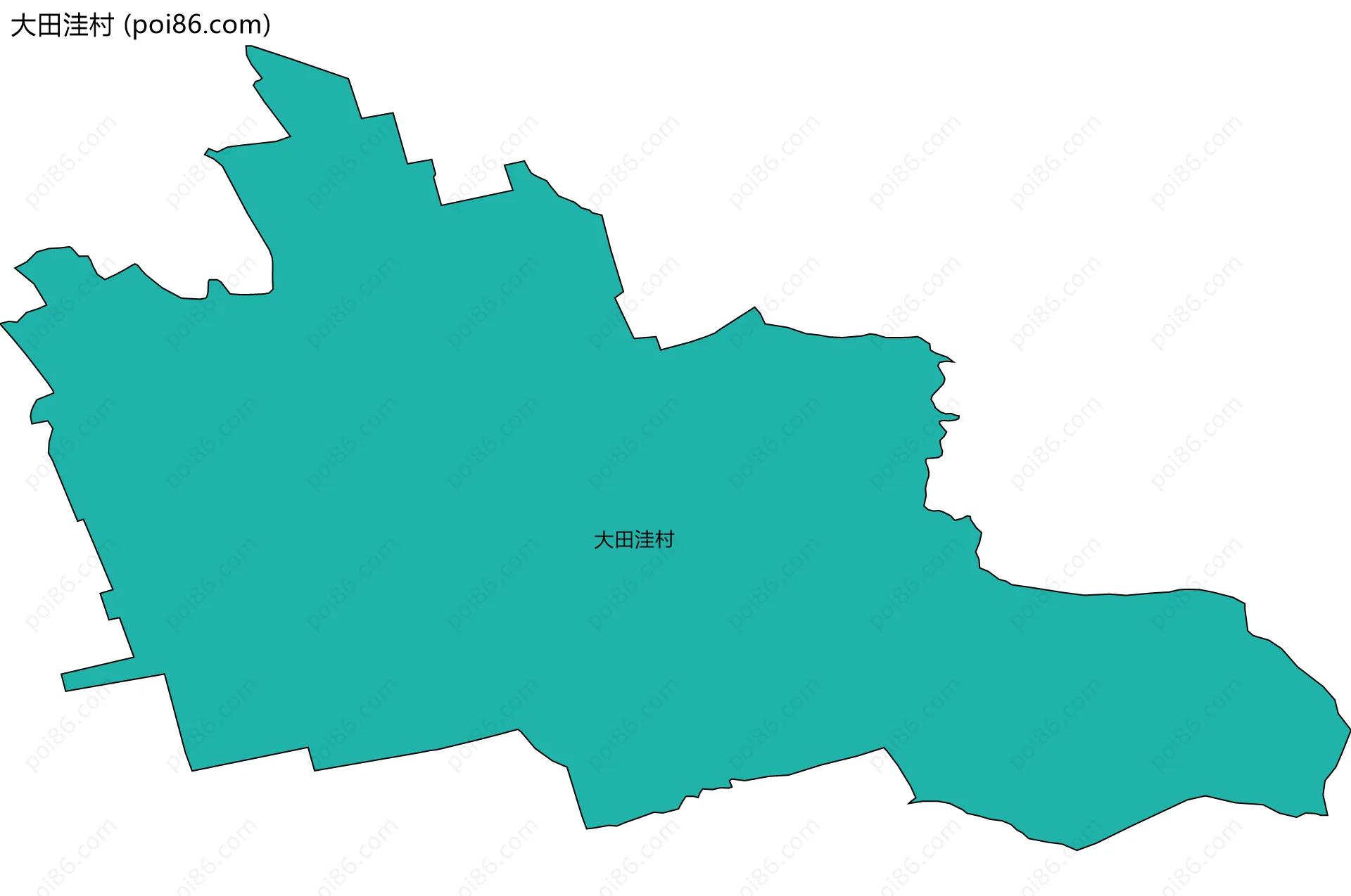 大田洼村边界地图