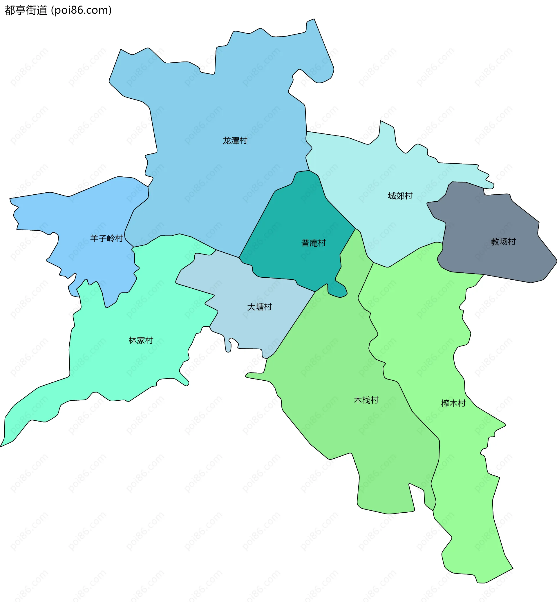 都亭街道边界地图(五级行政区划)