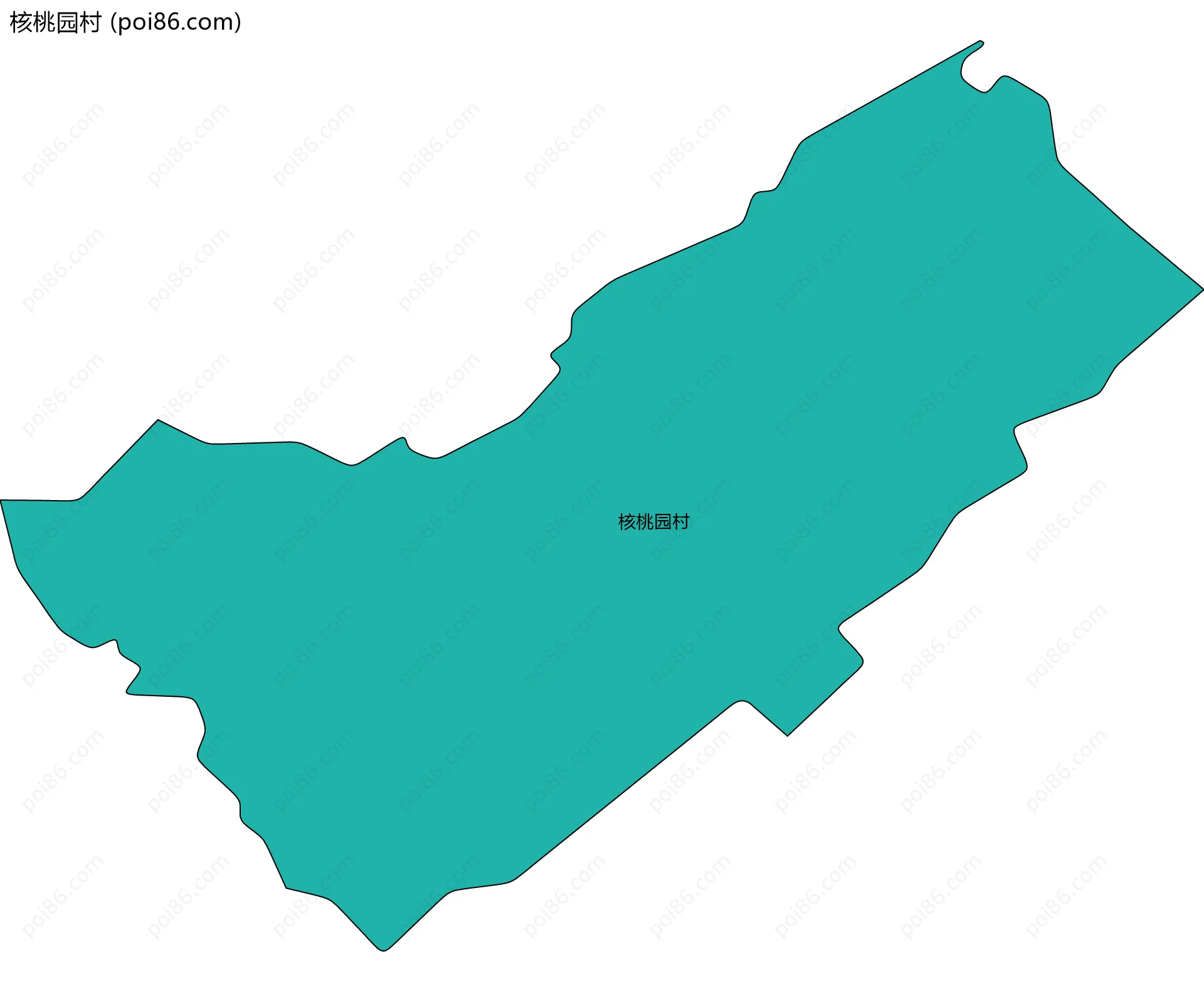 核桃园村边界地图