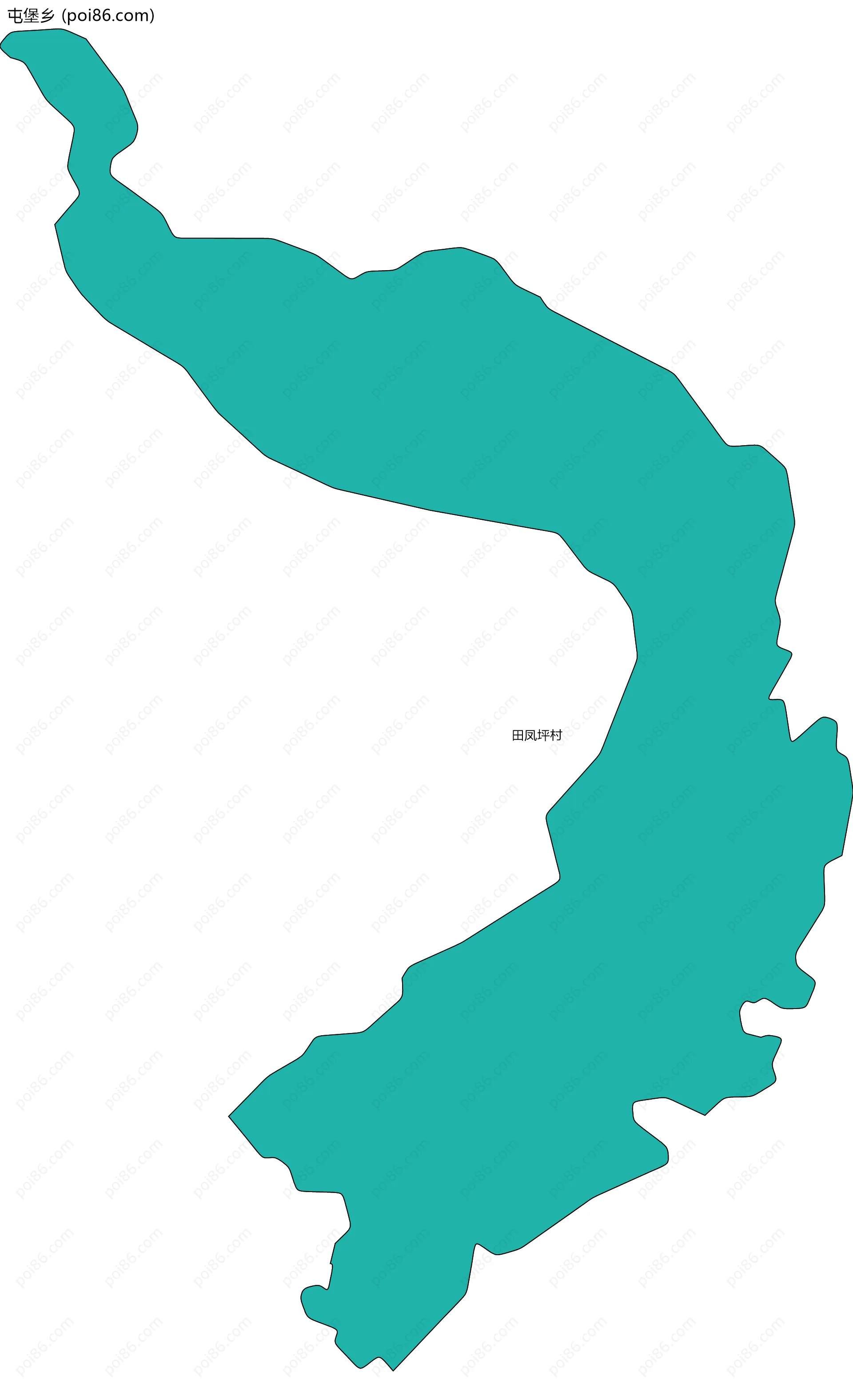 屯堡乡边界地图(五级行政区划)
