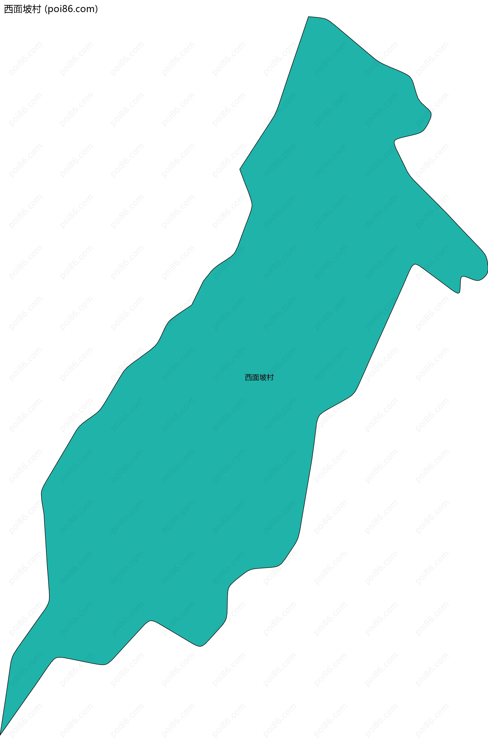 西面坡村边界地图