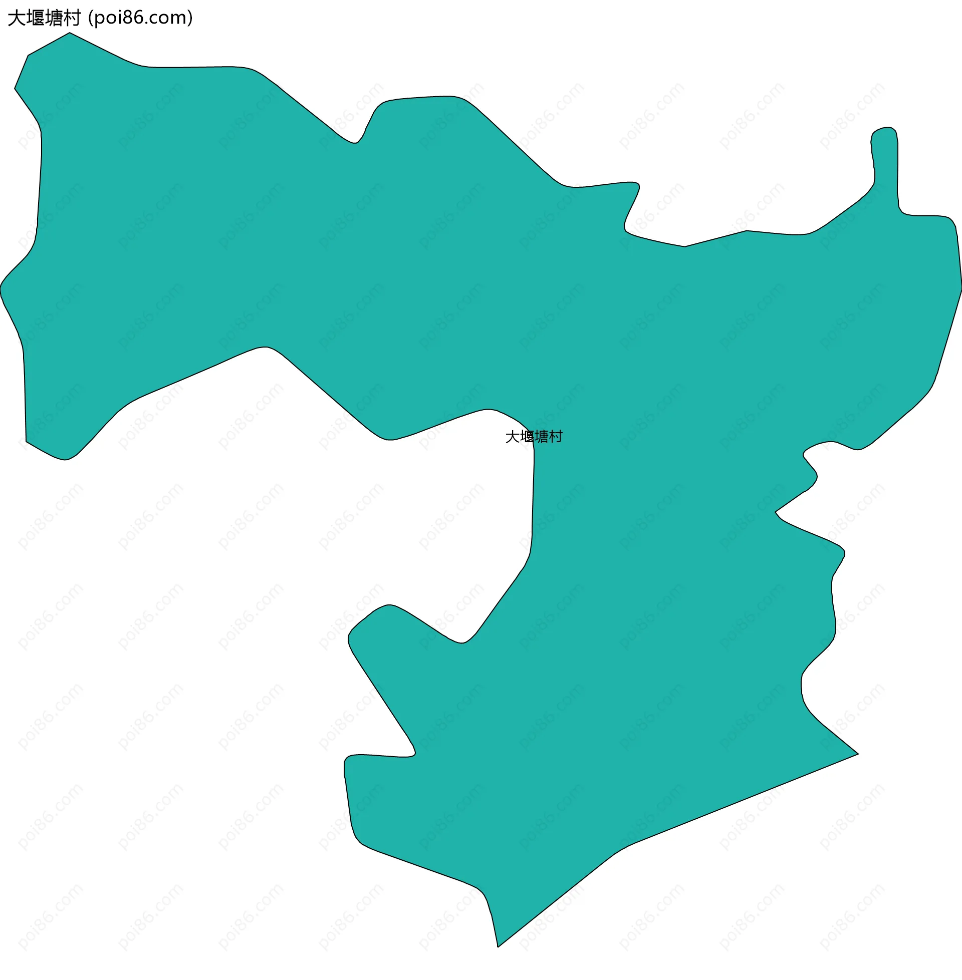 大堰塘村边界地图