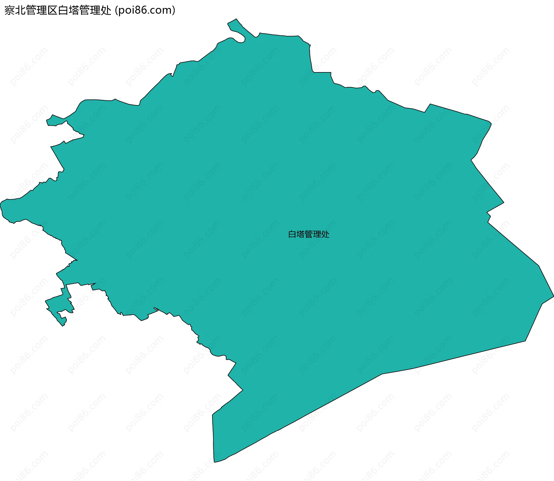 察北管理区白塔管理处边界地图(五级行政区划)