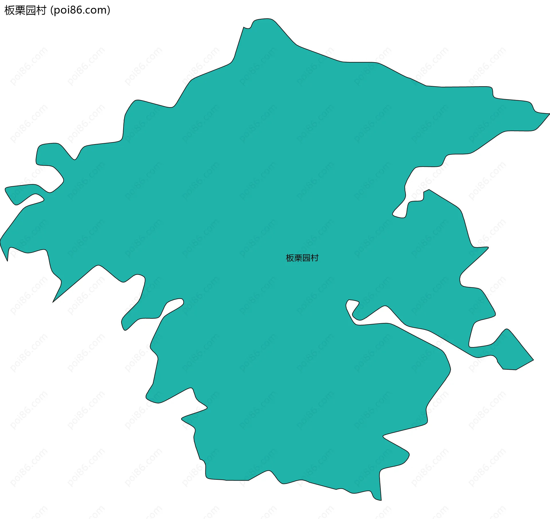 板栗园村边界地图