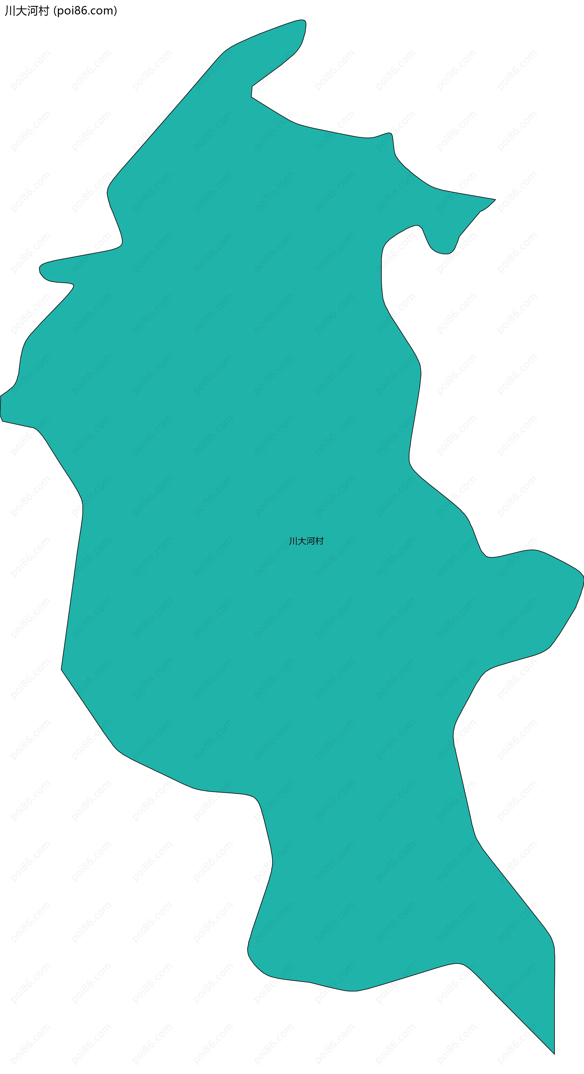 川大河村边界地图