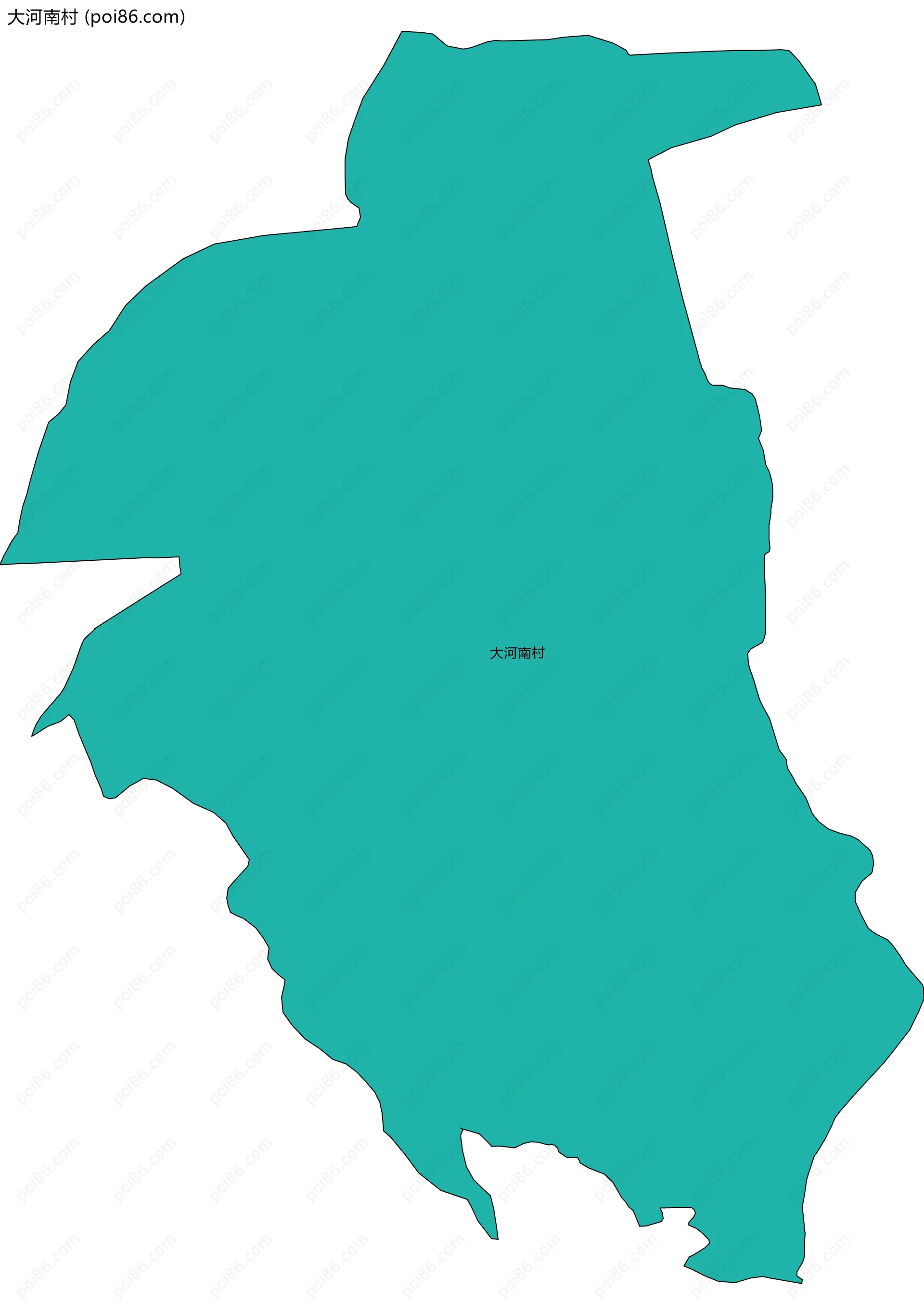 大河南村边界地图