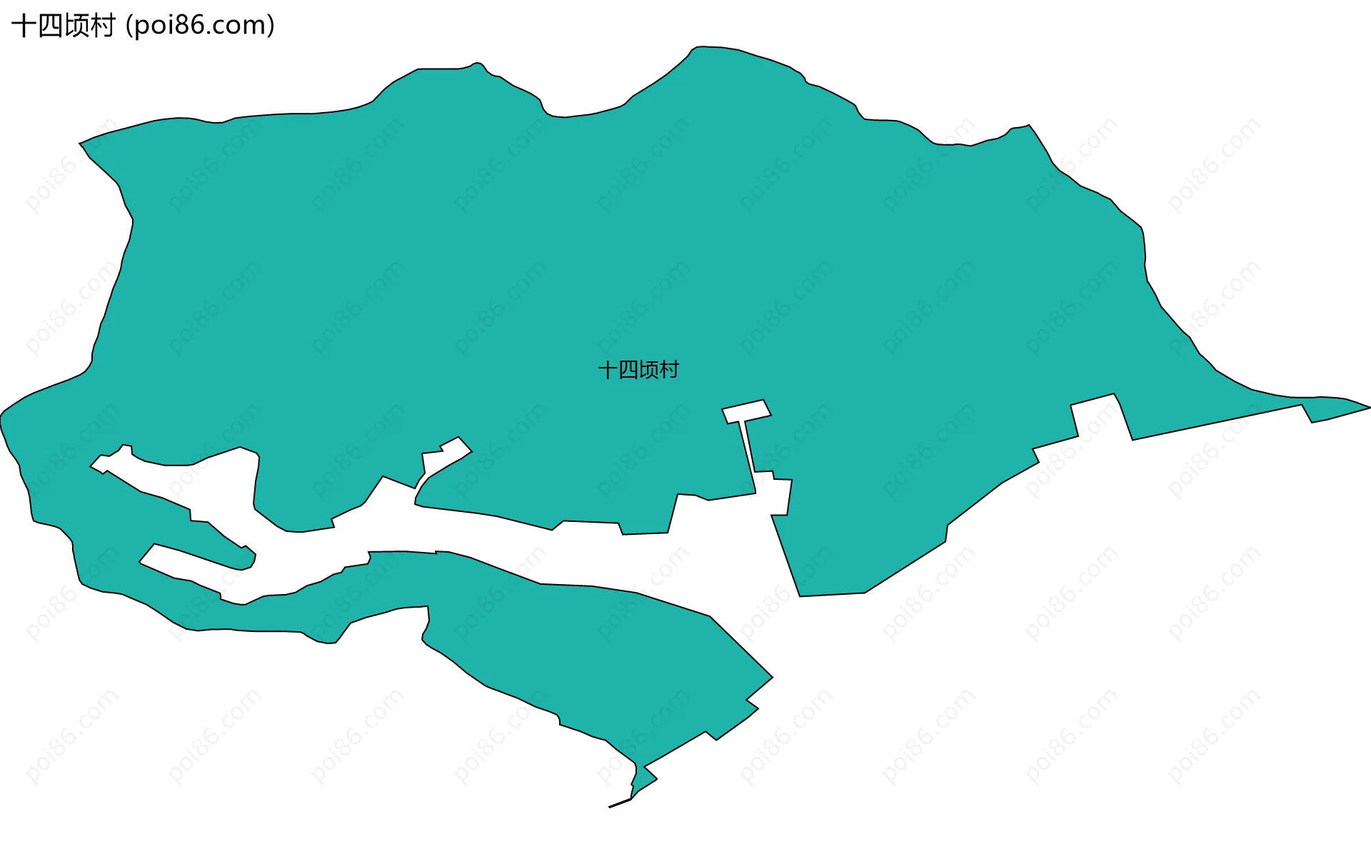 十四顷村边界地图