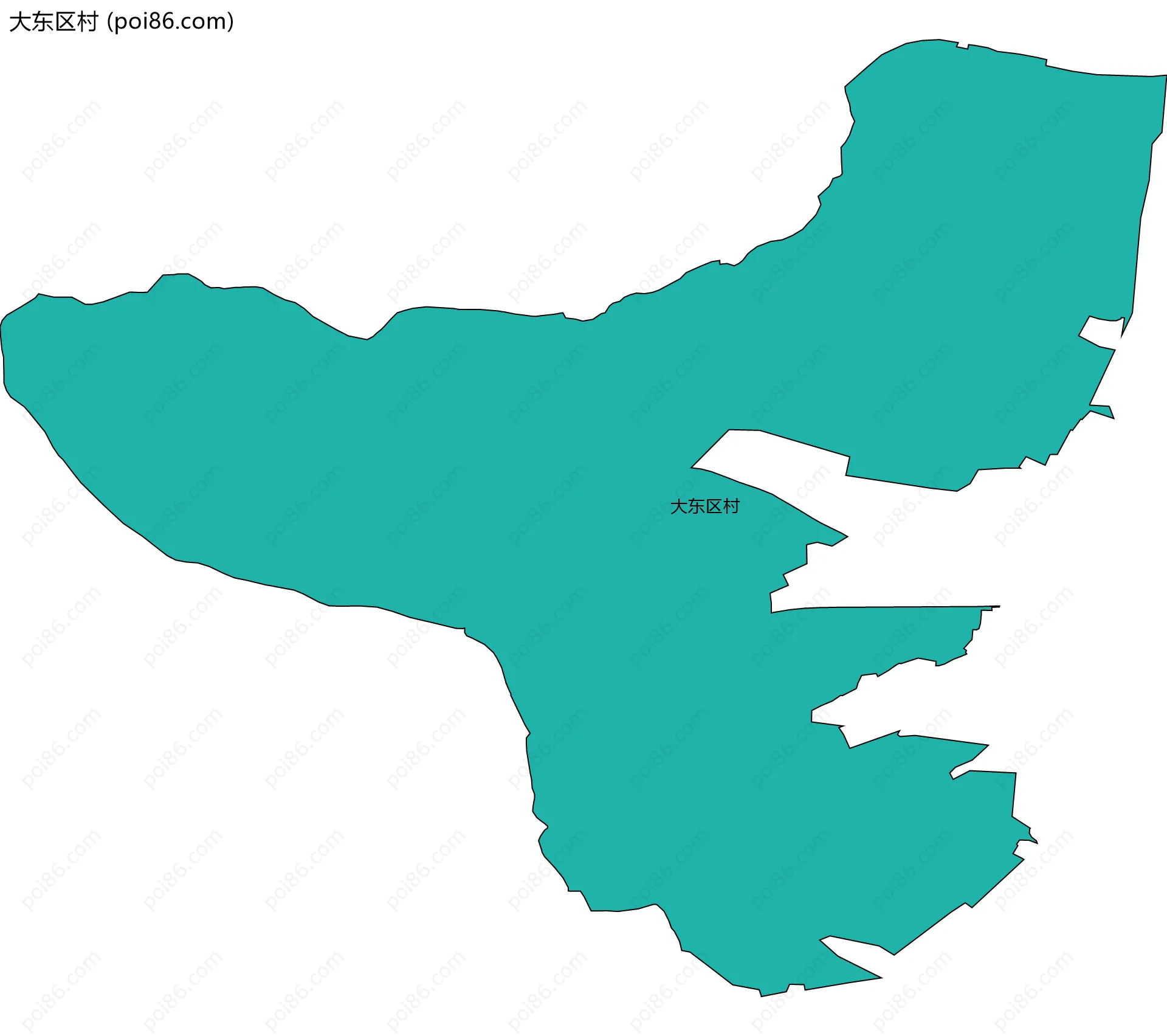 大东区村边界地图