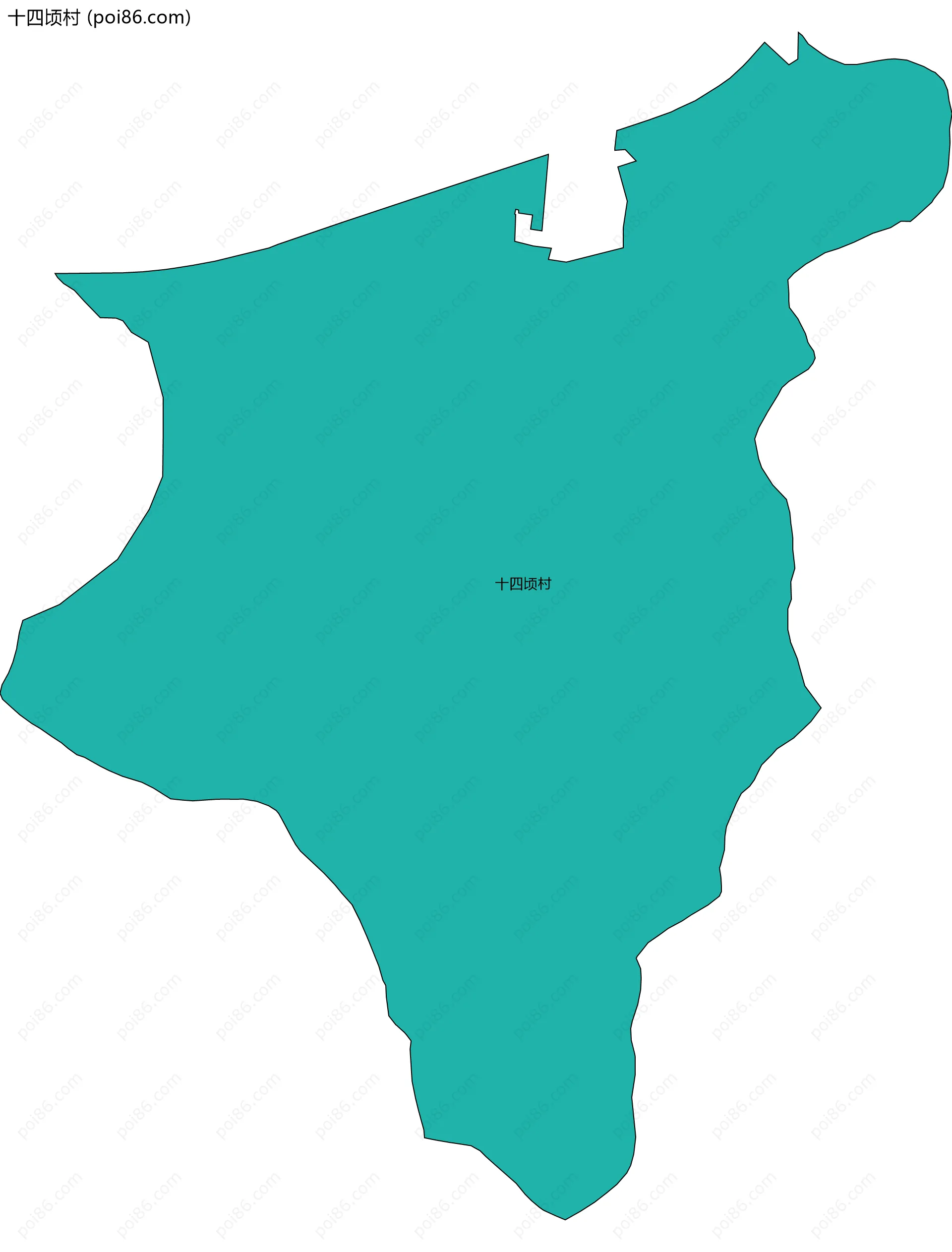 十四顷村边界地图