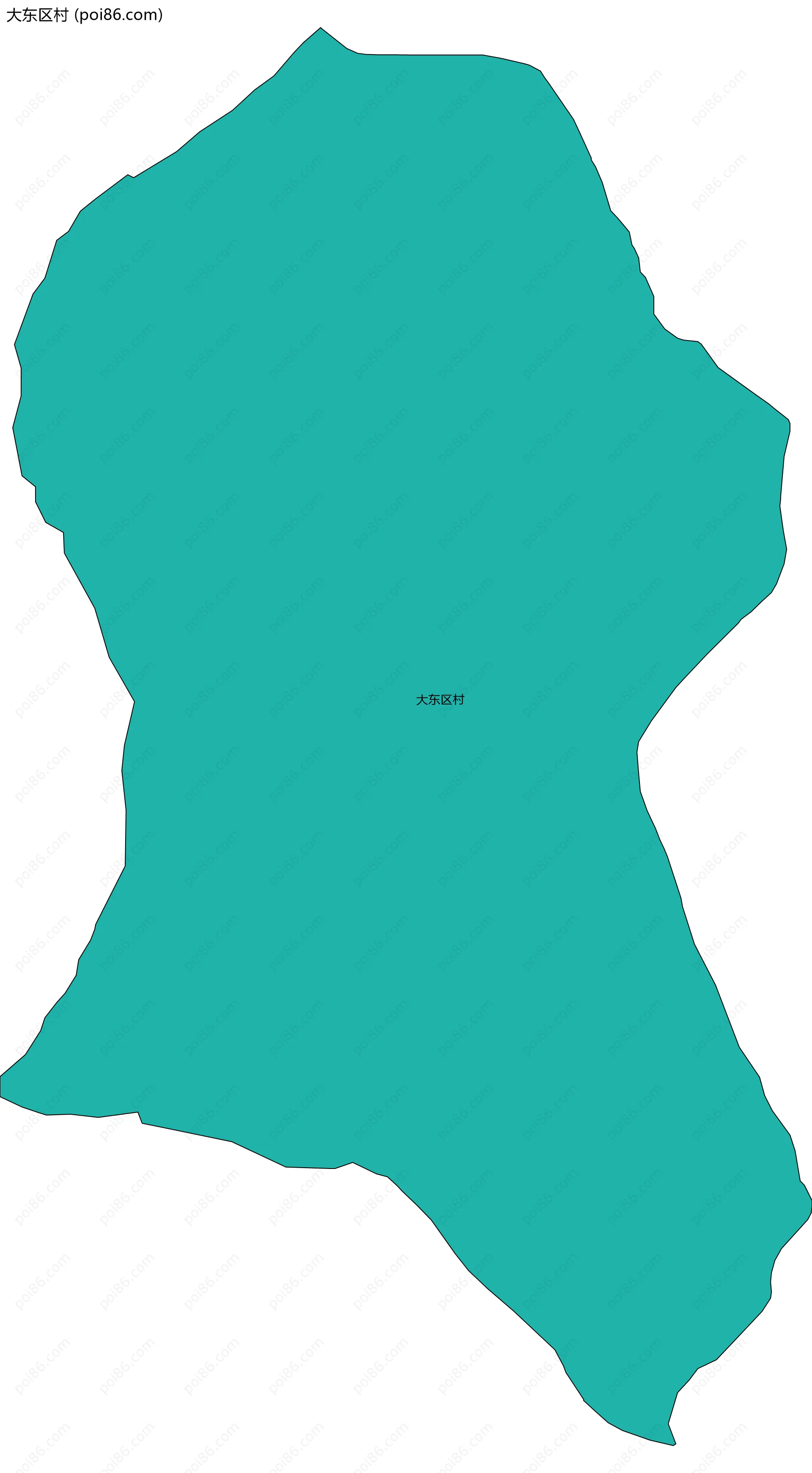 大东区村边界地图