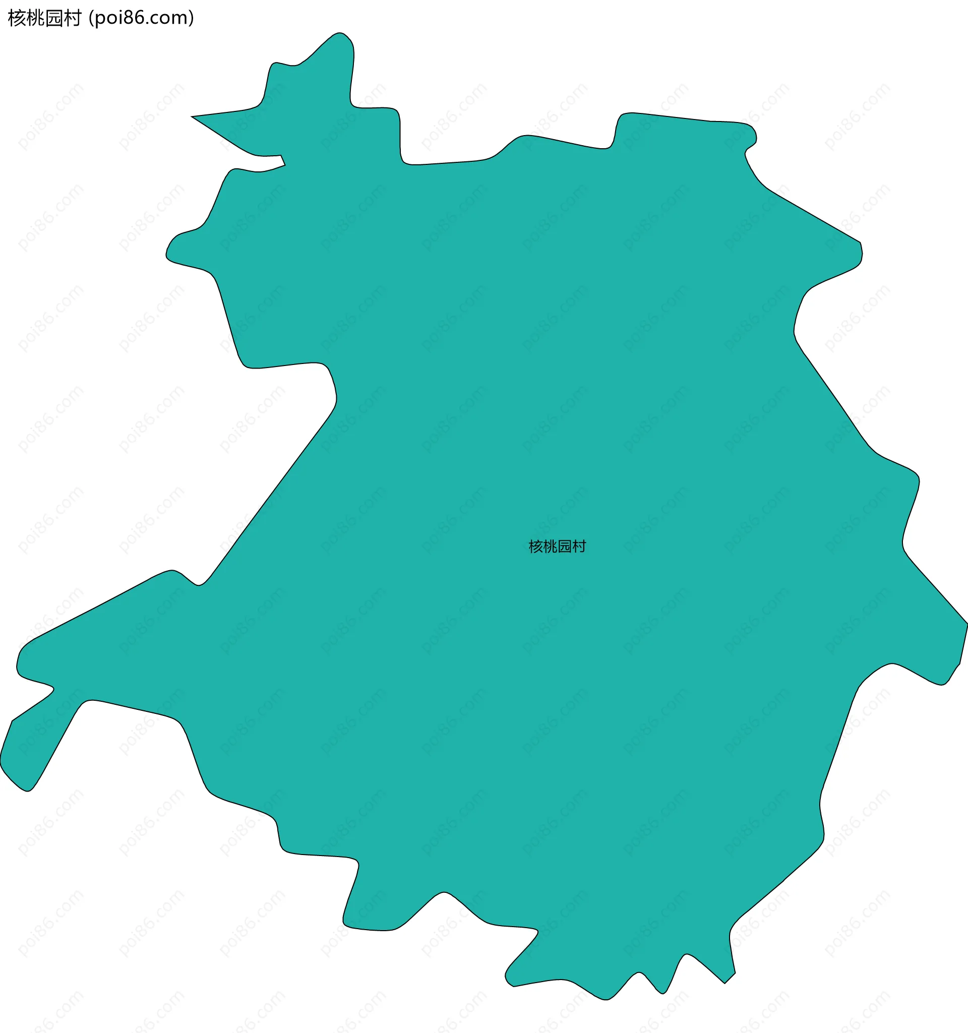 核桃园村边界地图