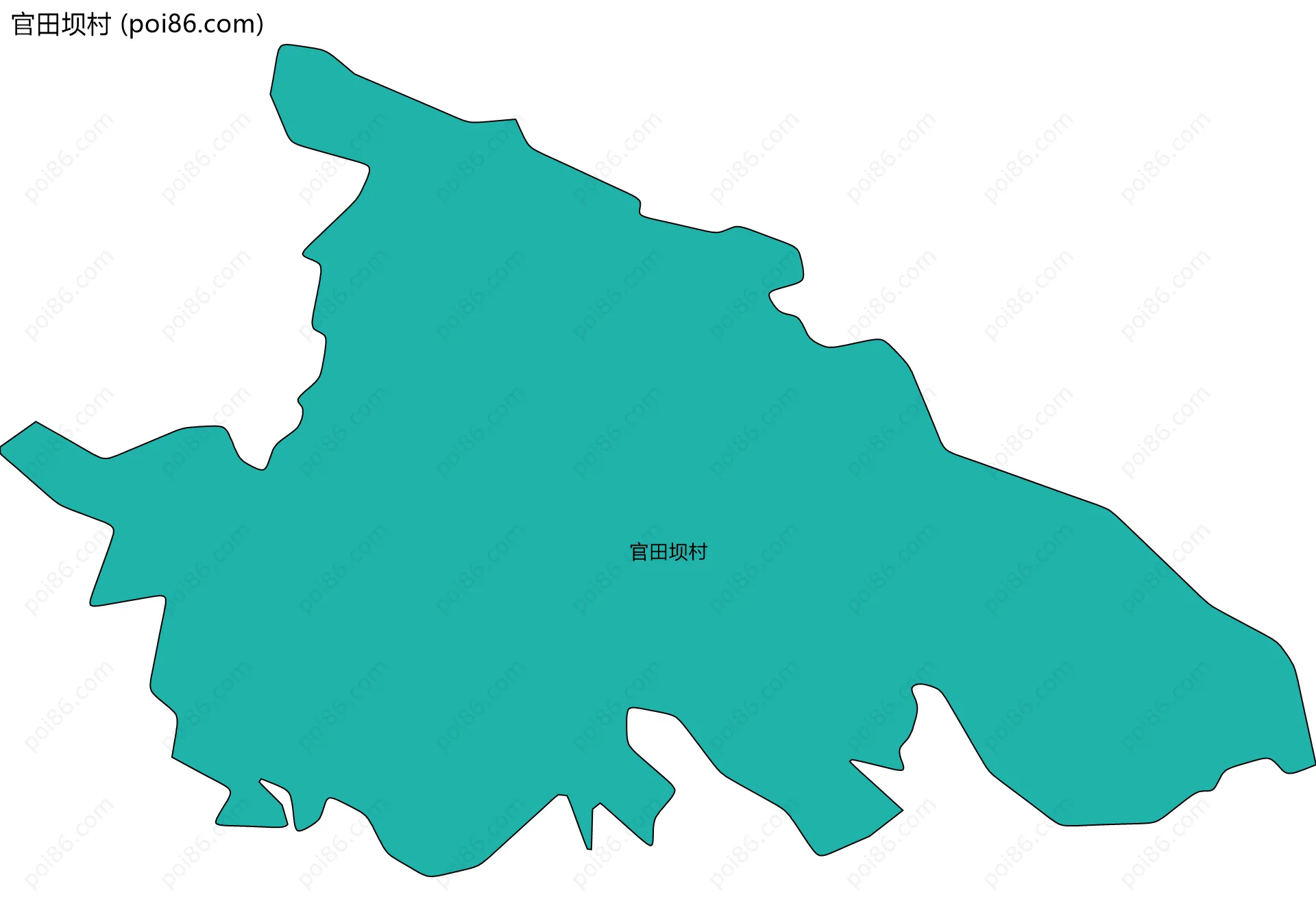 官田坝村边界地图