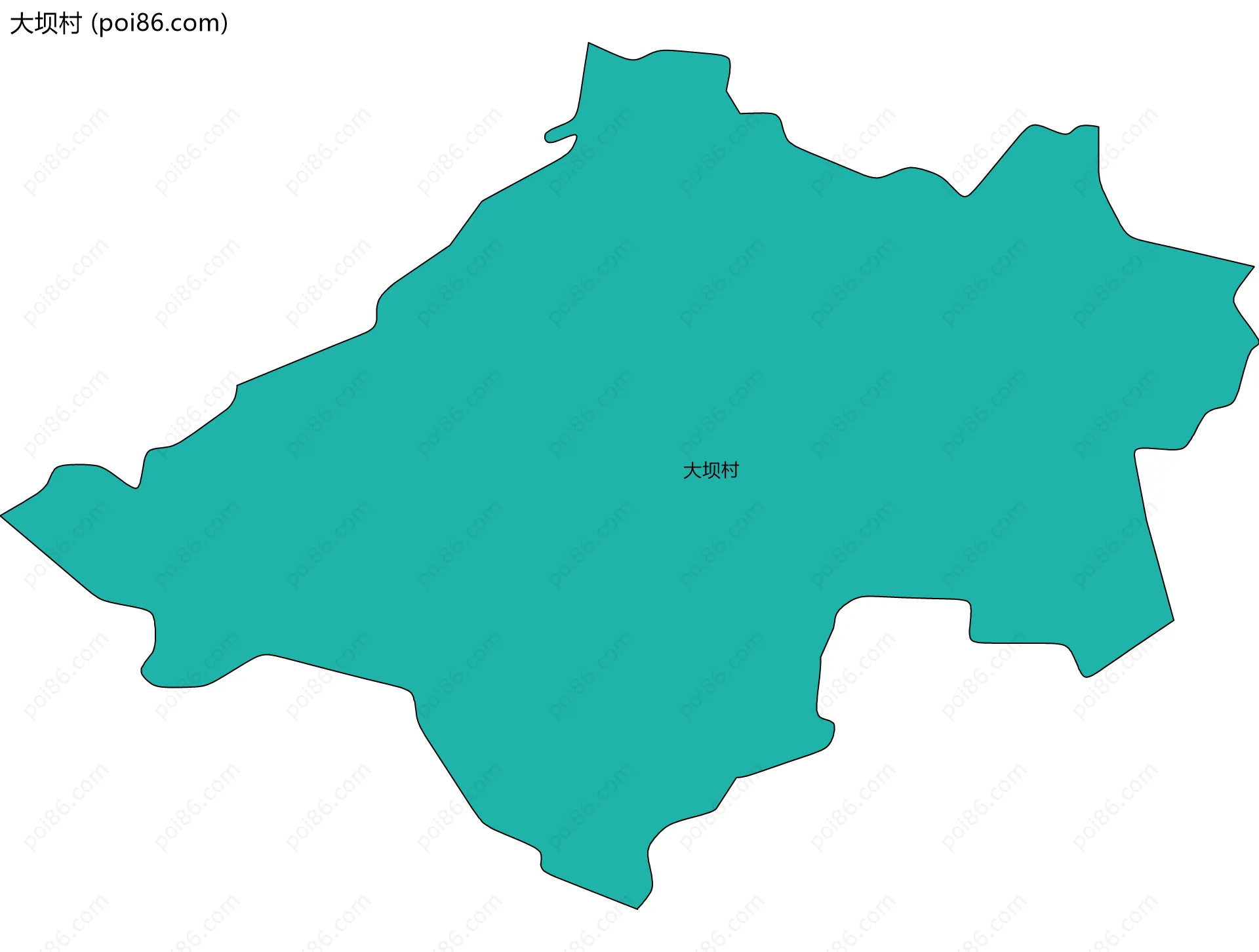 大坝村边界地图