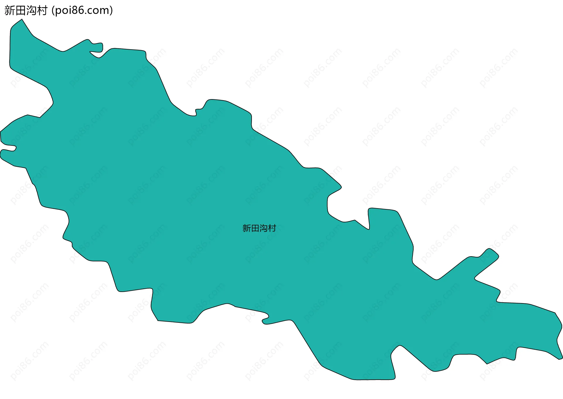 新田沟村边界地图