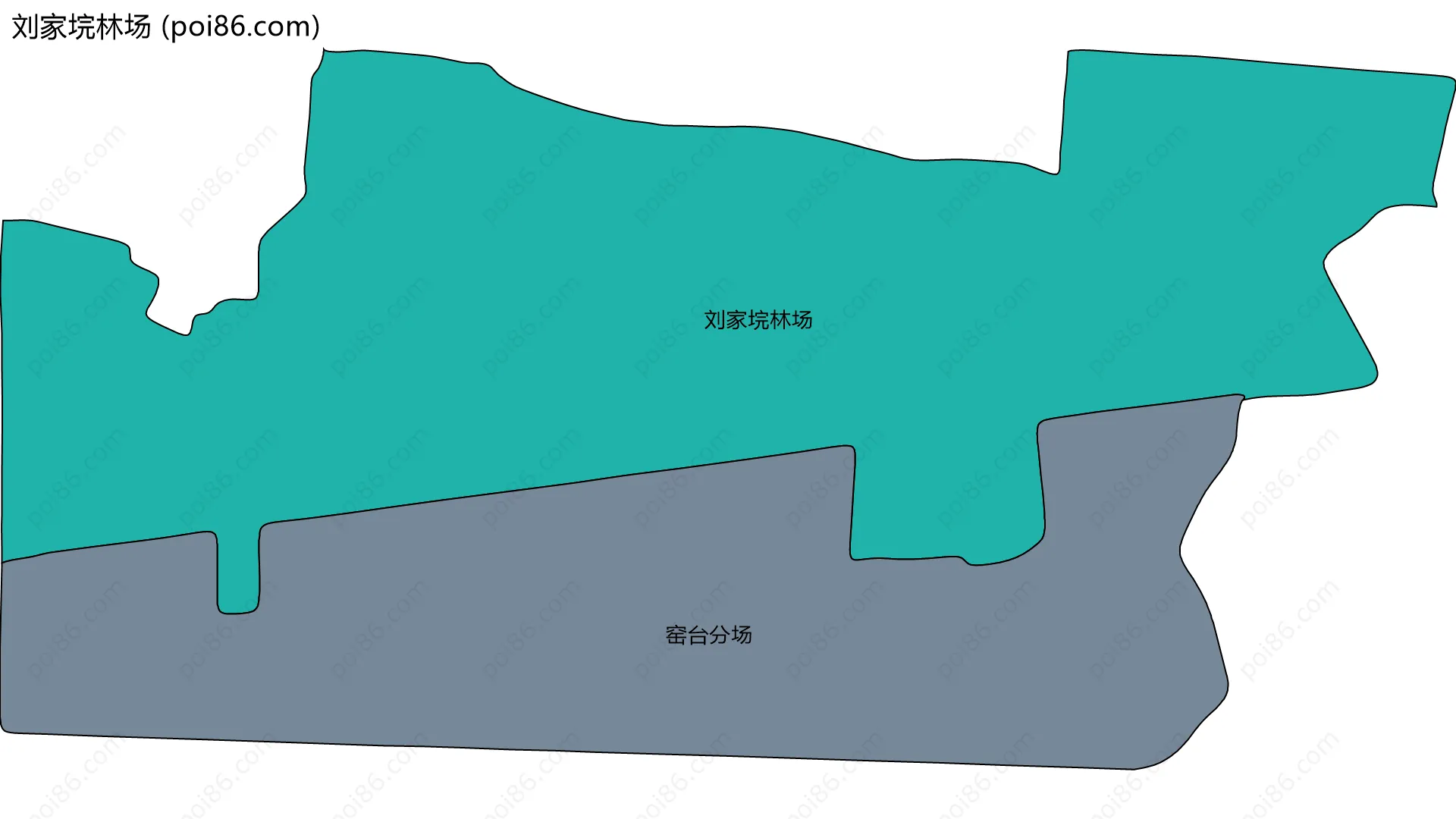 刘家垸林场边界地图(五级行政区划)