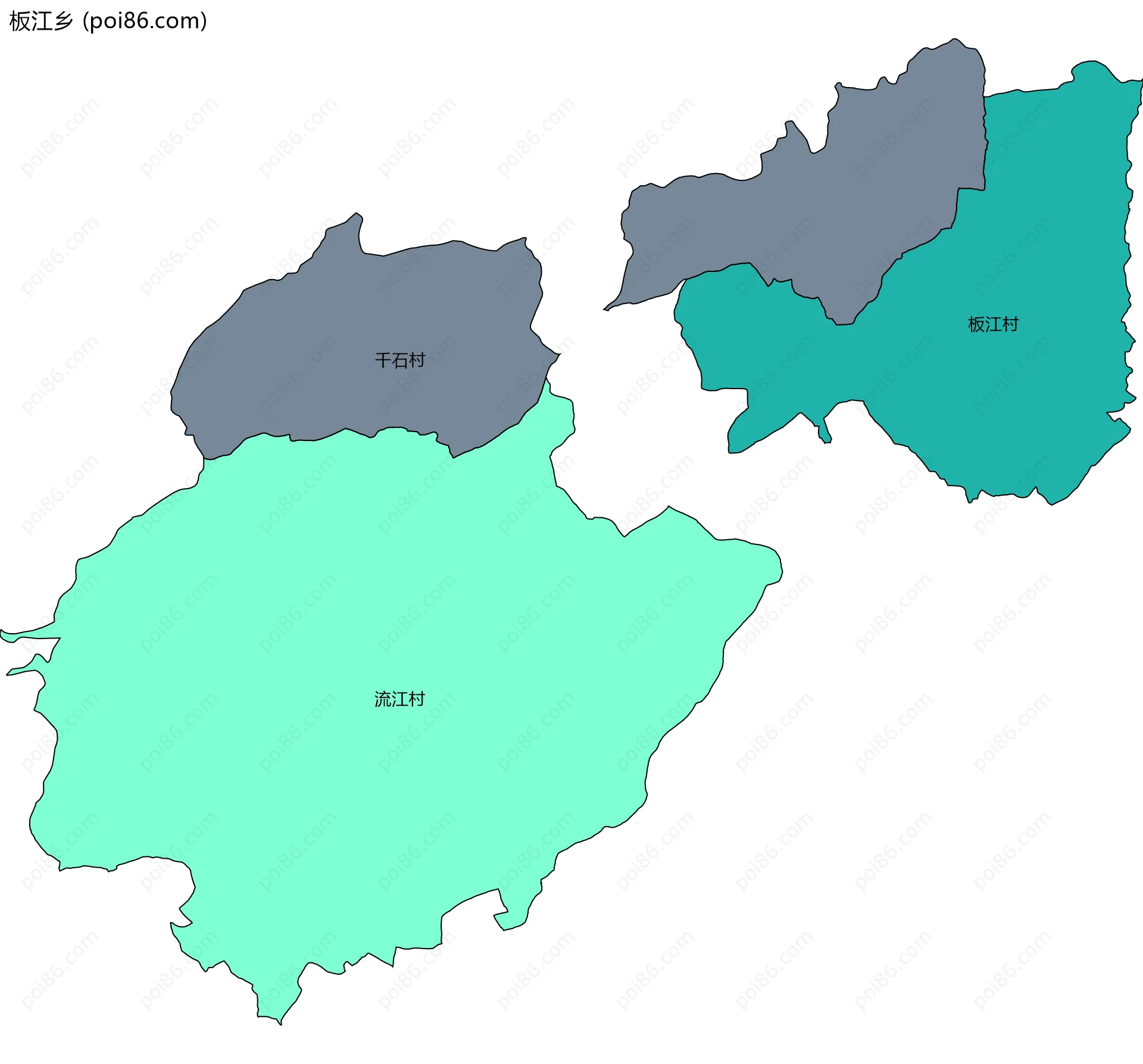 板江乡边界地图(五级行政区划)