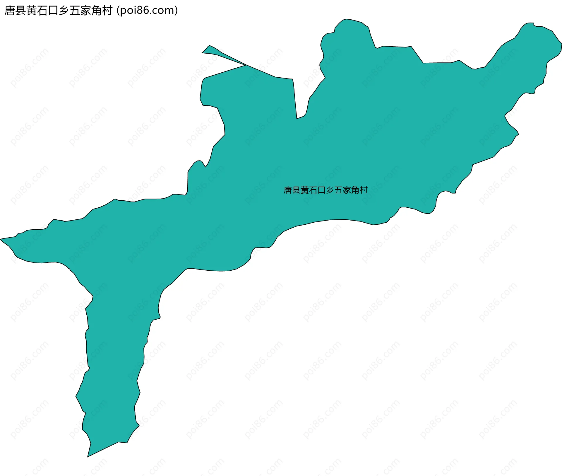 唐县黄石口乡五家角村边界地图