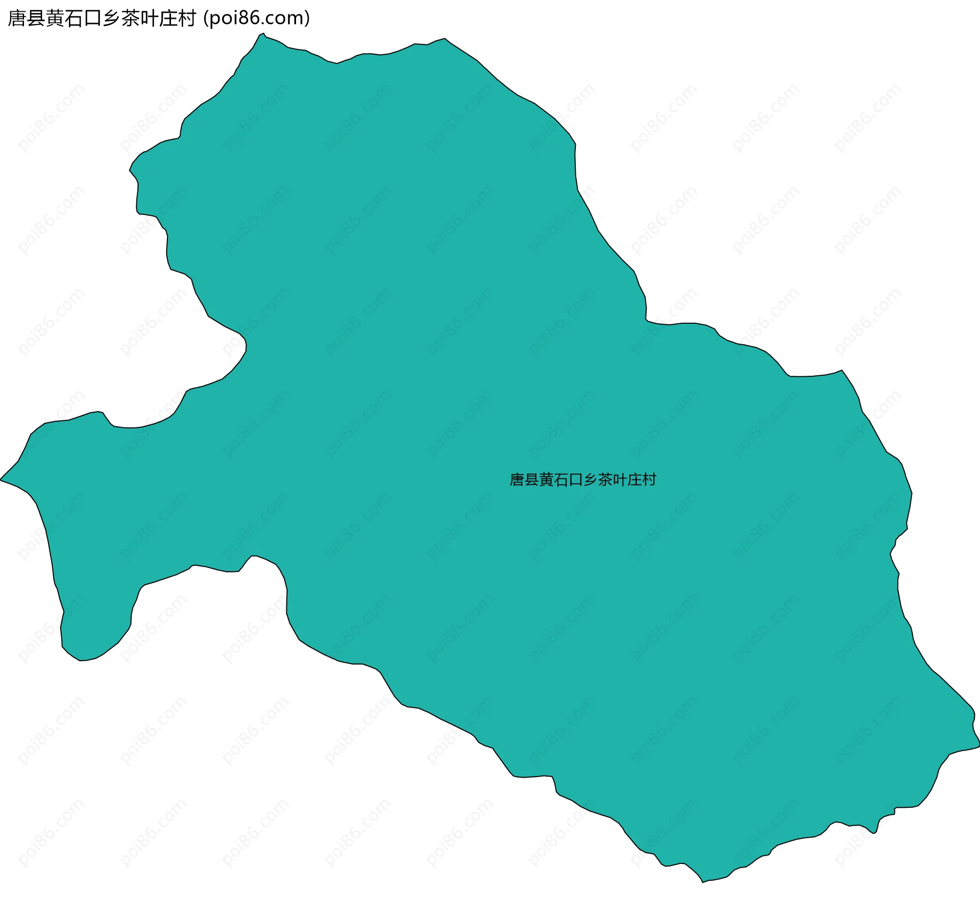 唐县黄石口乡茶叶庄村边界地图