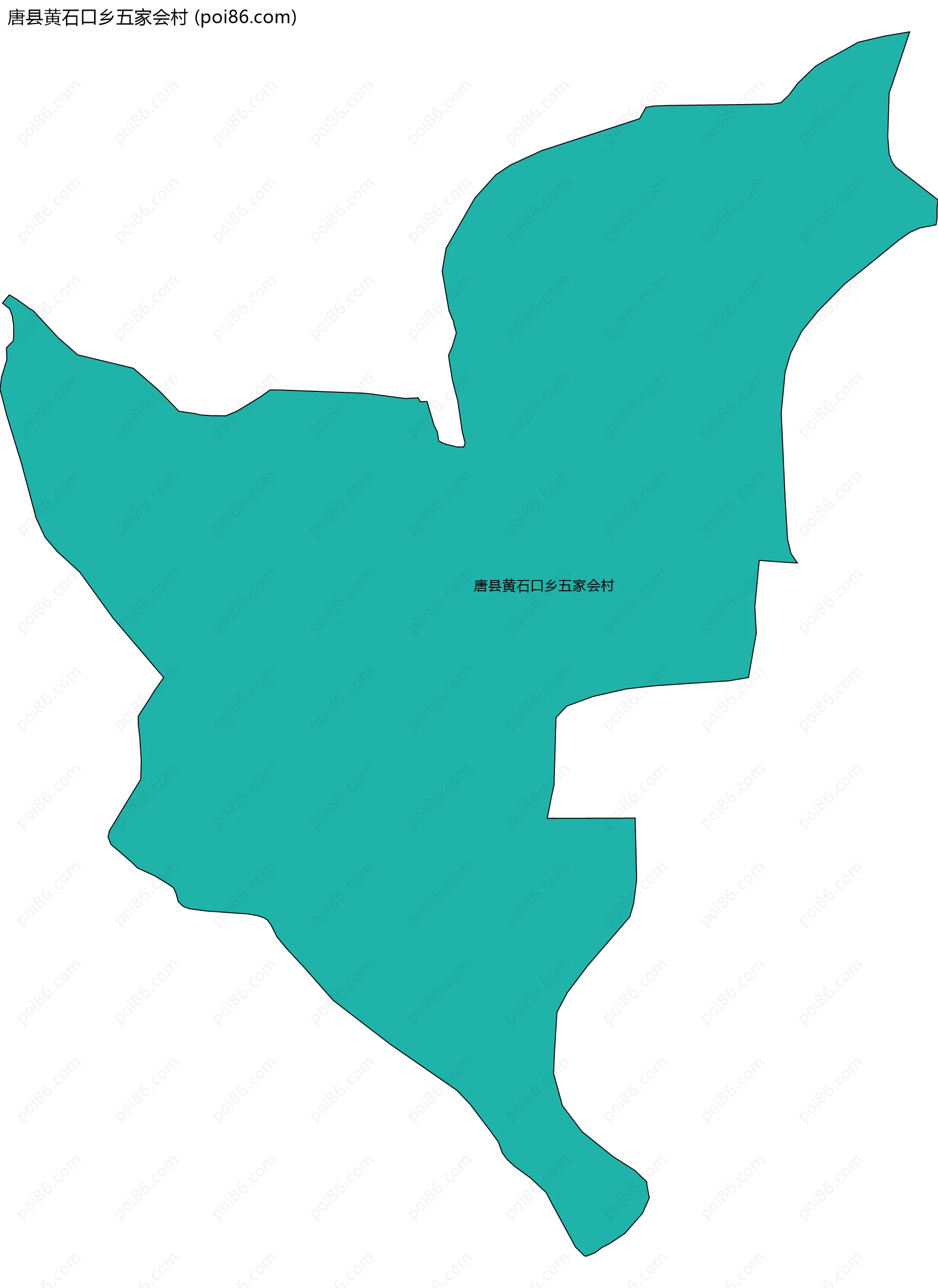 唐县黄石口乡五家会村边界地图