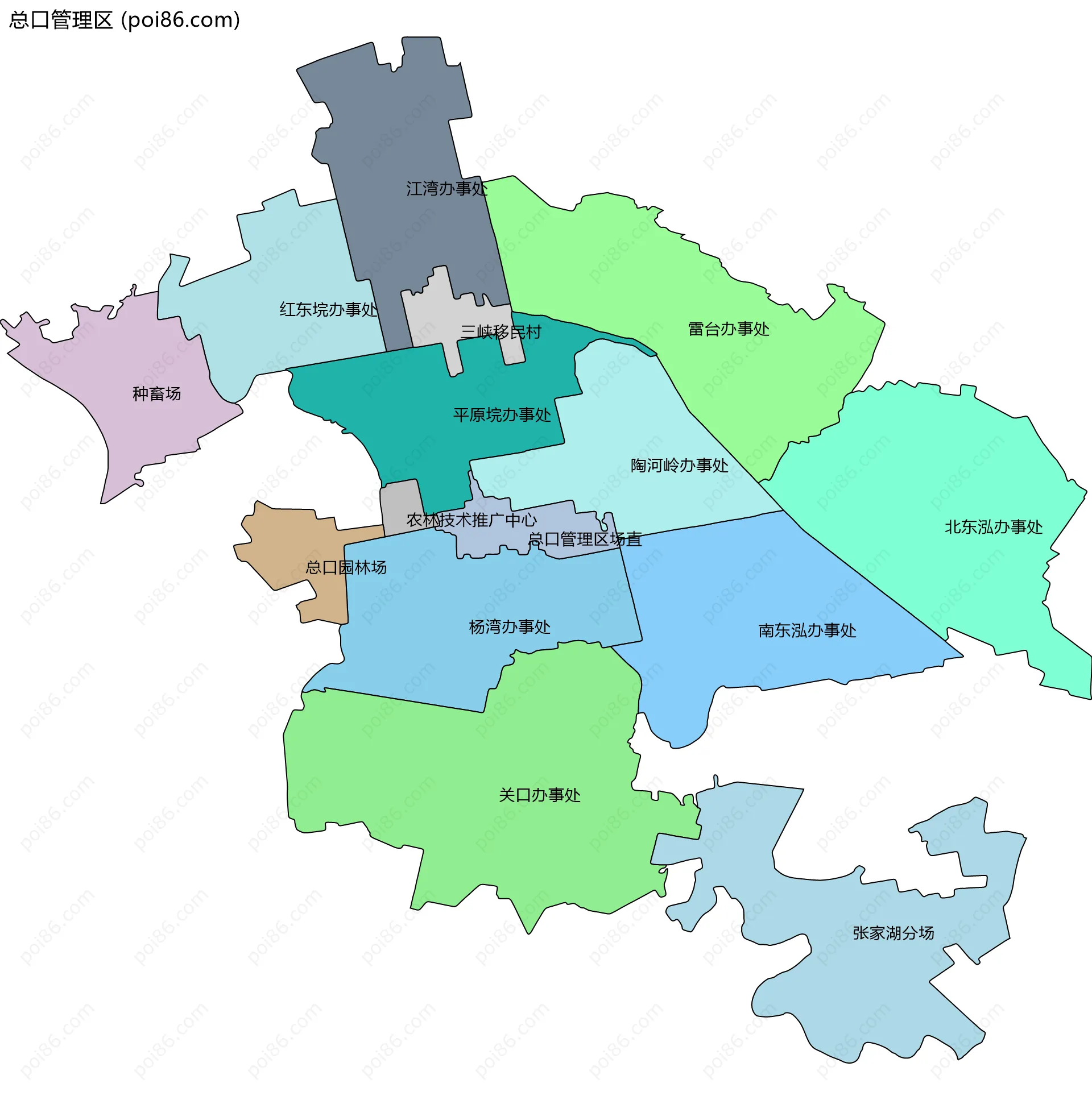 总口管理区边界地图(五级行政区划)