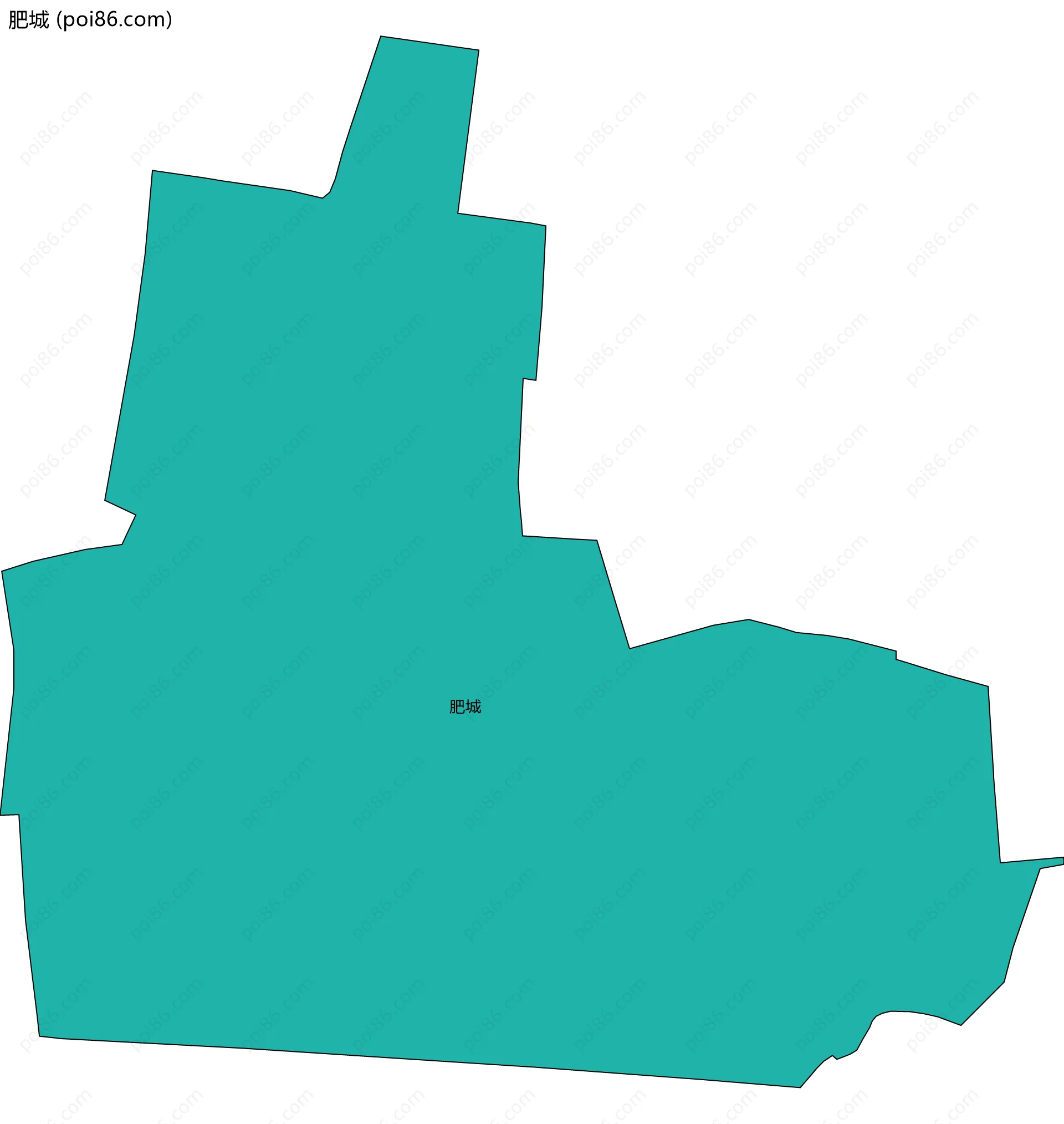 肥城边界地图