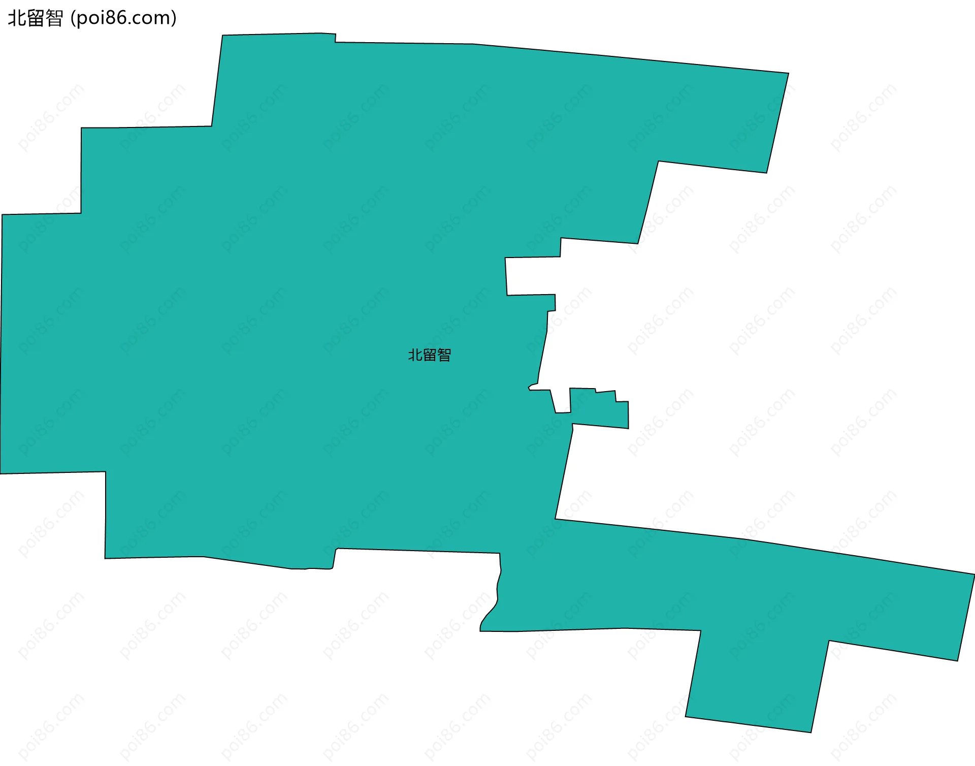 北留智边界地图