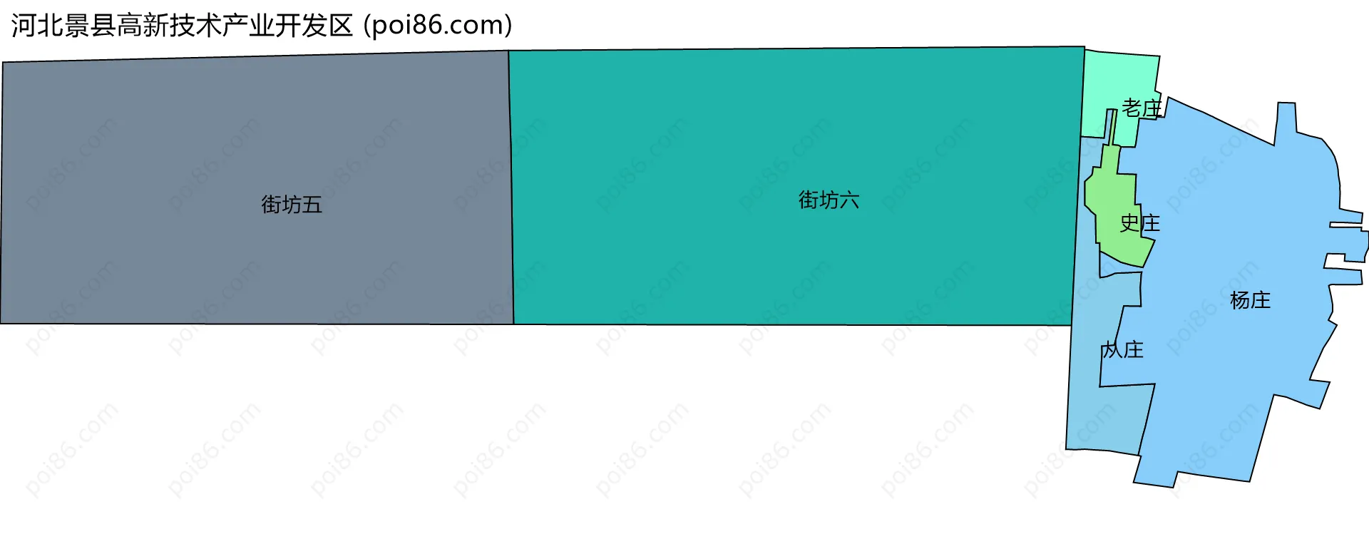 河北景县高新技术产业开发区边界地图(五级行政区划)