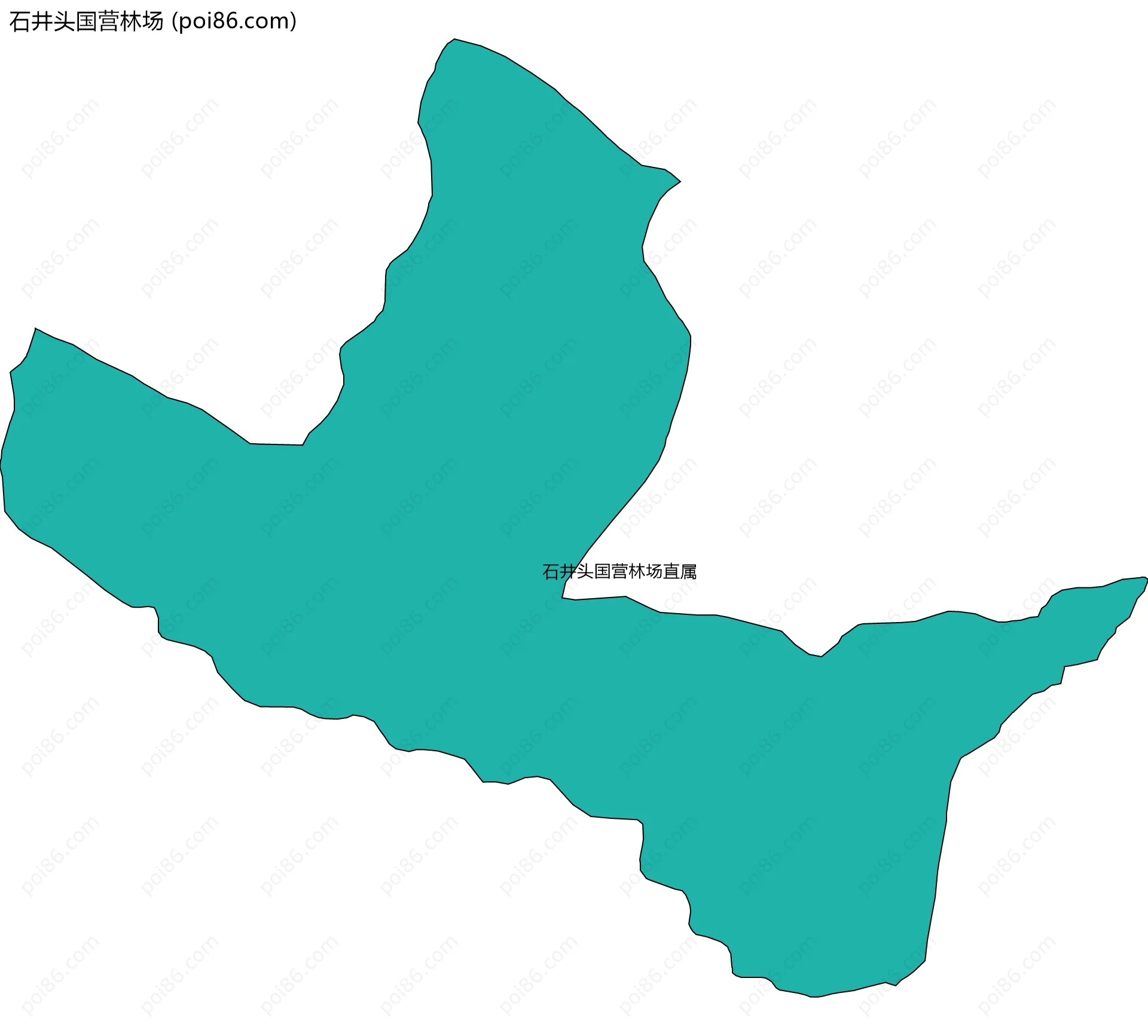 石井头国营林场边界地图(五级行政区划)