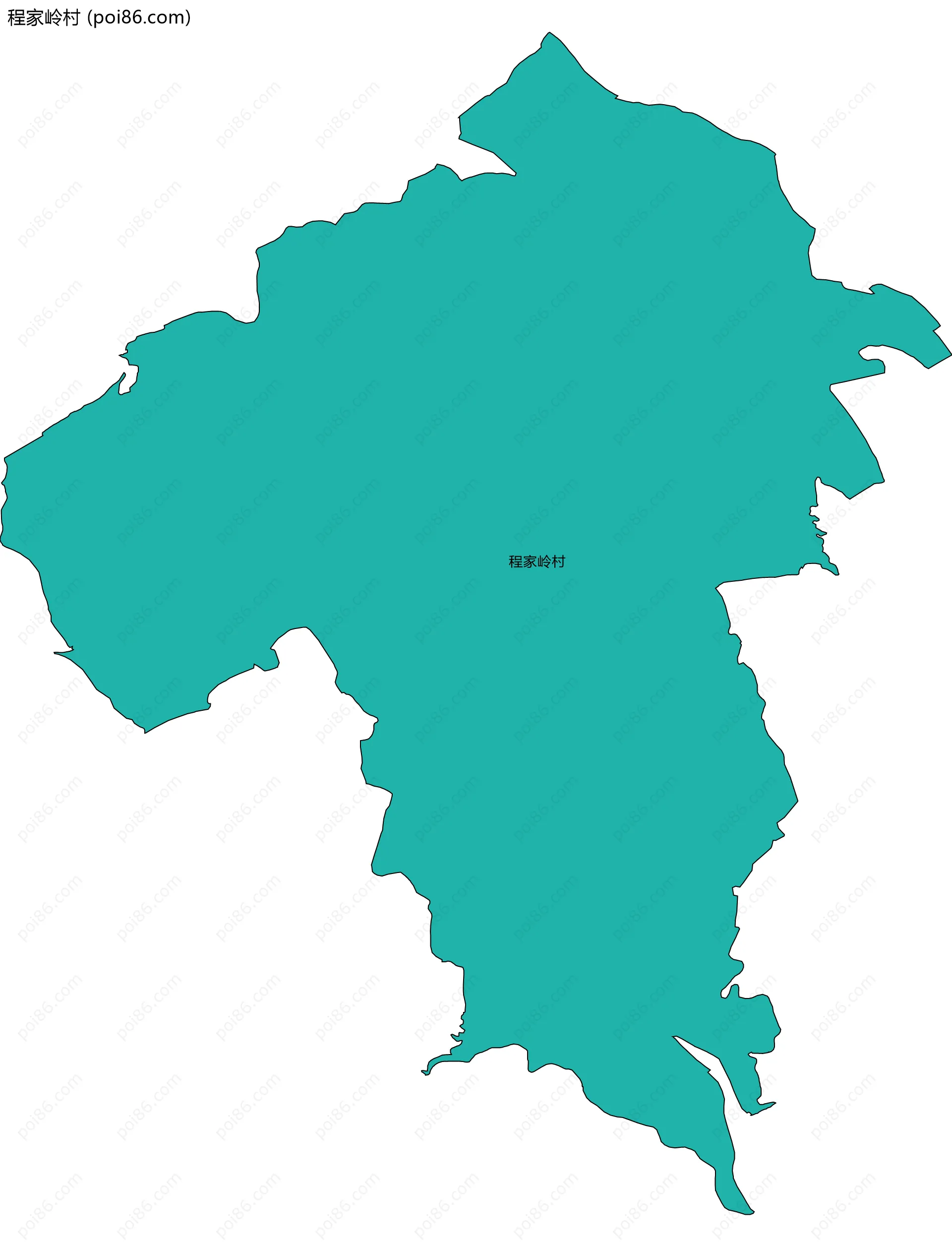 程家岭村边界地图