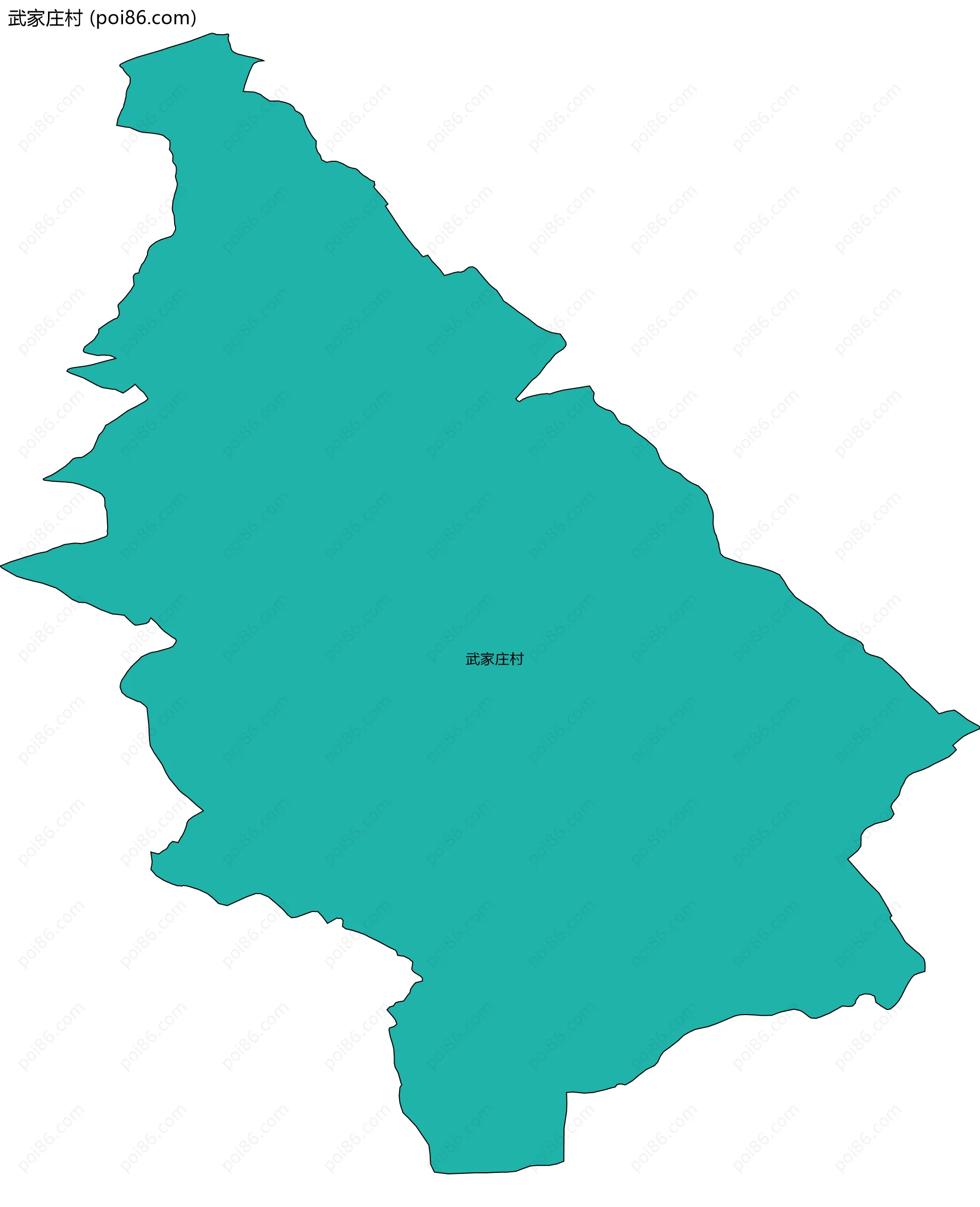 武家庄村边界地图