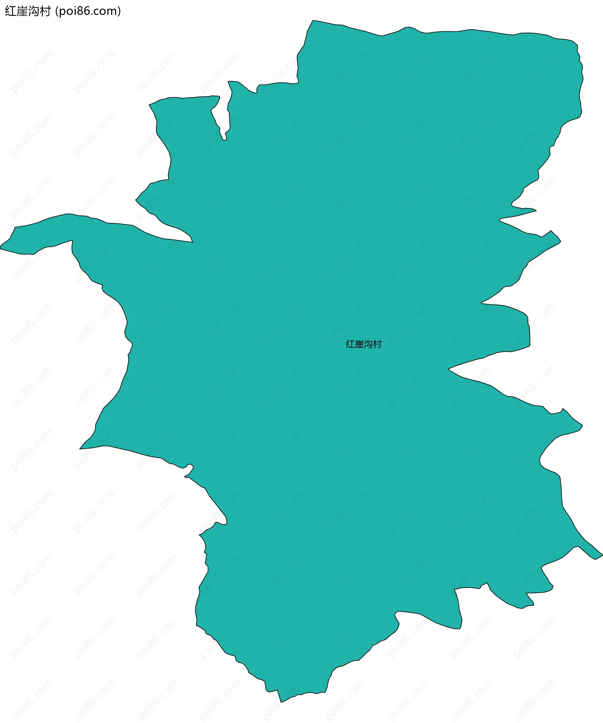 红崖沟村边界地图