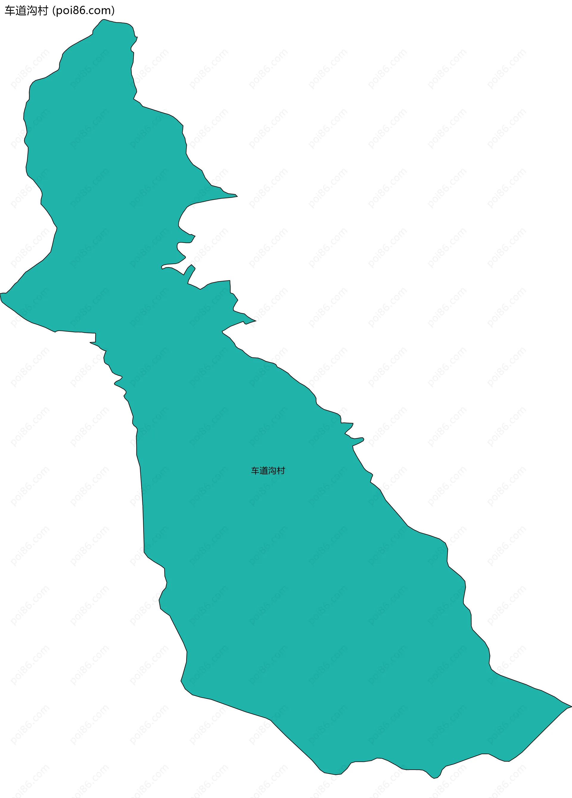 车道沟村边界地图