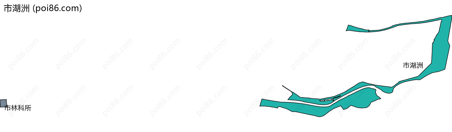 市湖洲边界地图(五级行政区划)