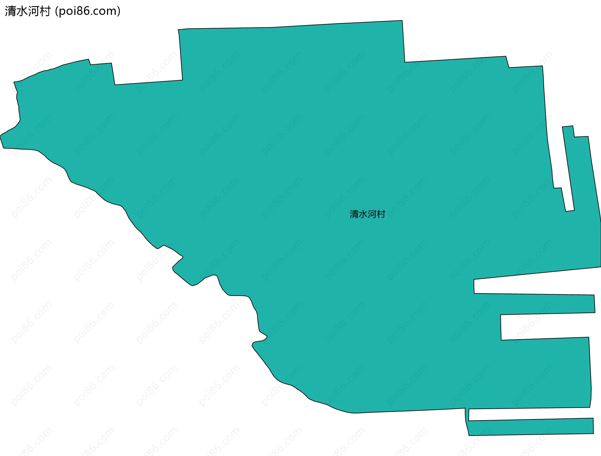 清水河村边界地图