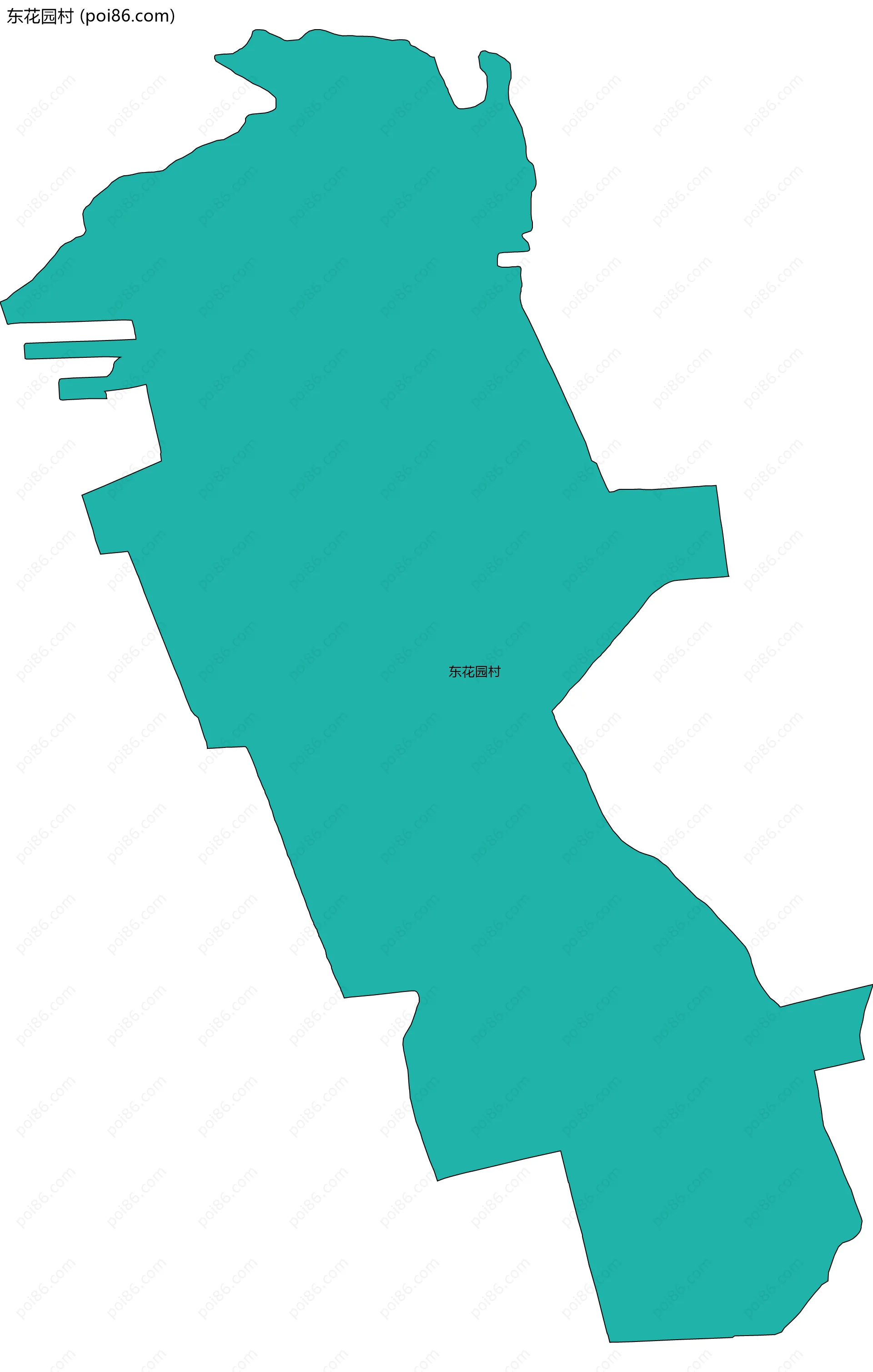 东花园村边界地图